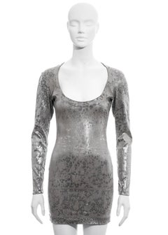 Vivienne Westwood metallic silver figure hugging mini dress, fw 1992