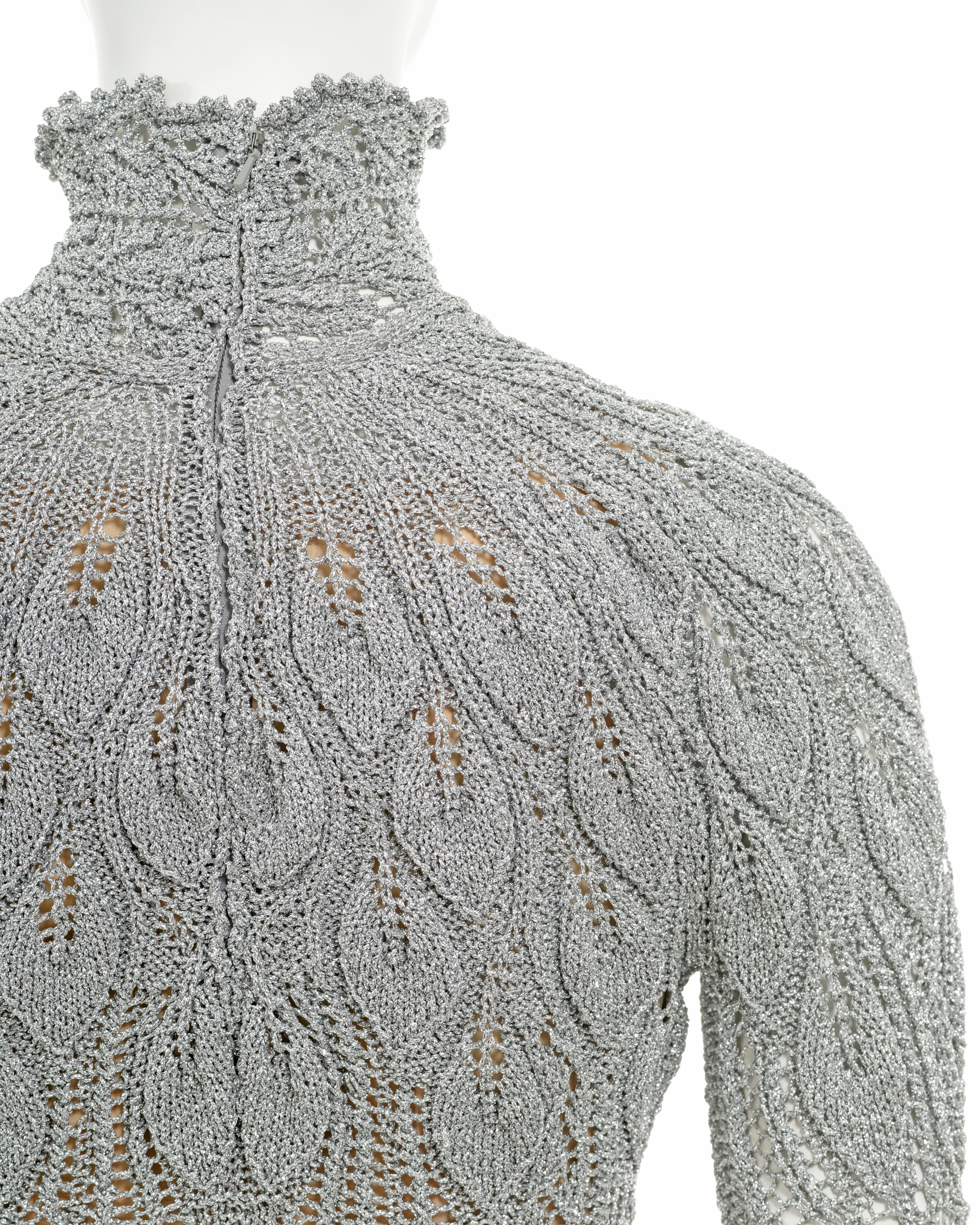 Vivienne Westwood metallic silver knitted corset sweater, fw 1993 For Sale 7