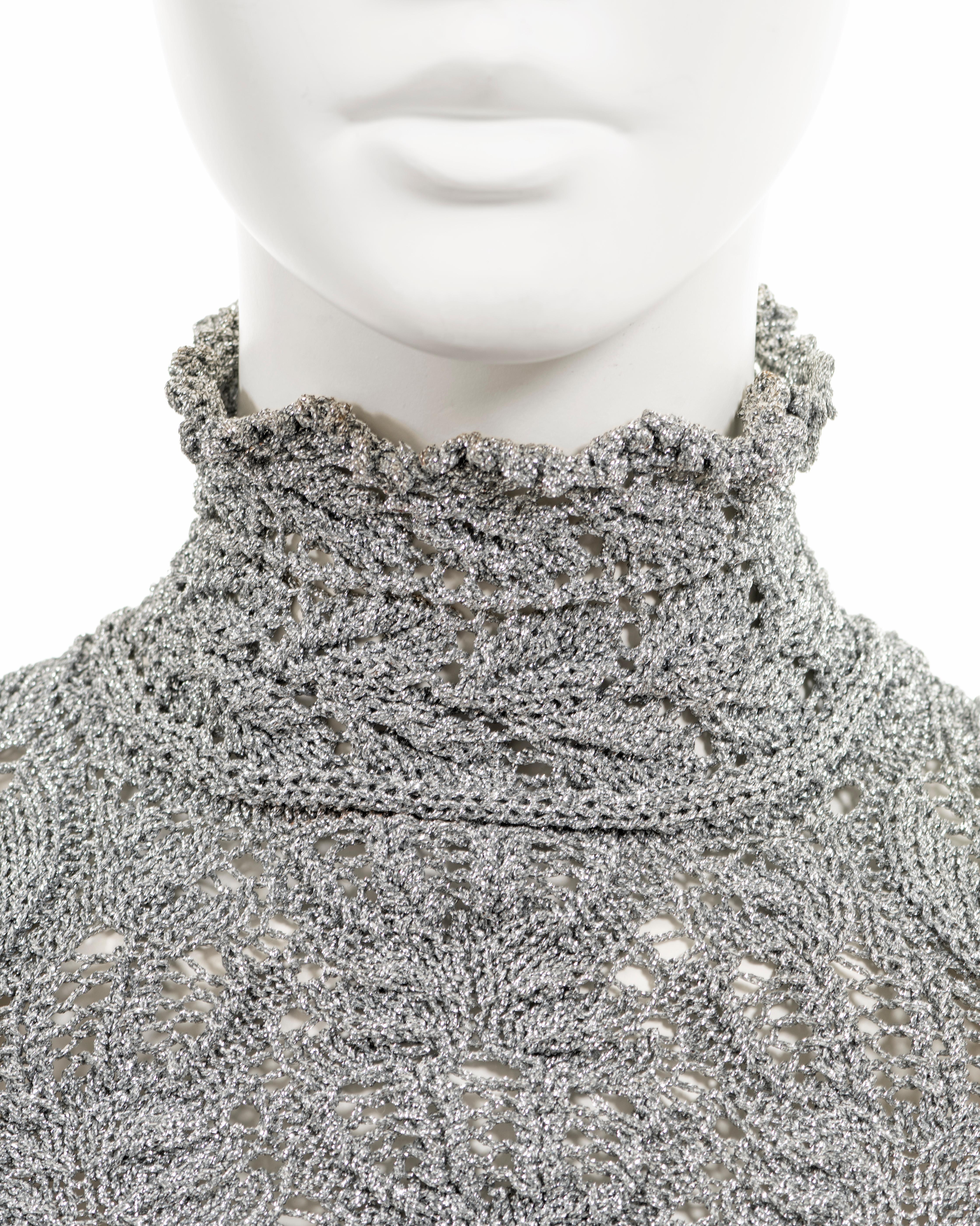 Vivienne Westwood metallic silver knitted corset sweater, fw 1993 For Sale 1