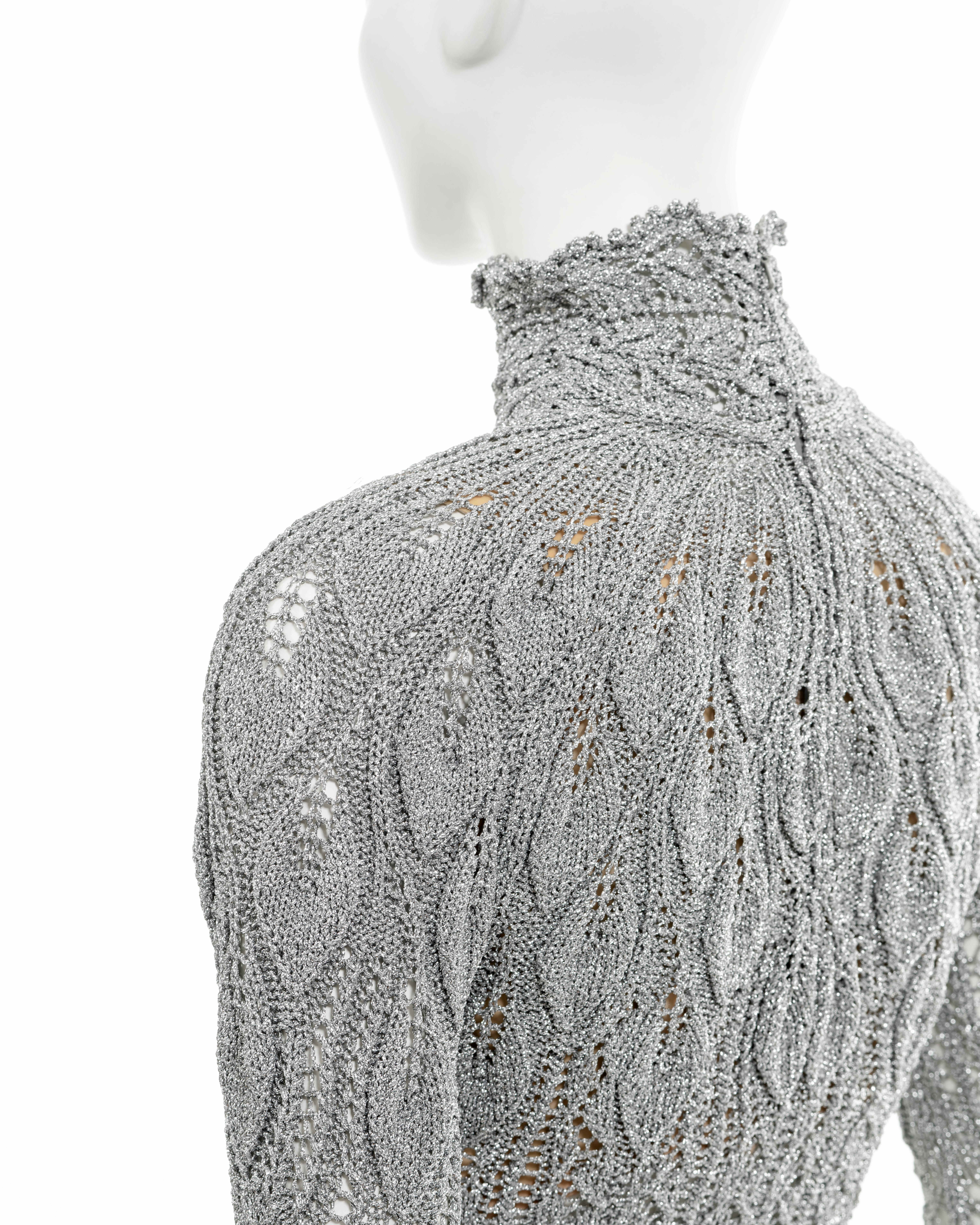 Vivienne Westwood metallic silver knitted corset sweater, fw 1993 For Sale 5