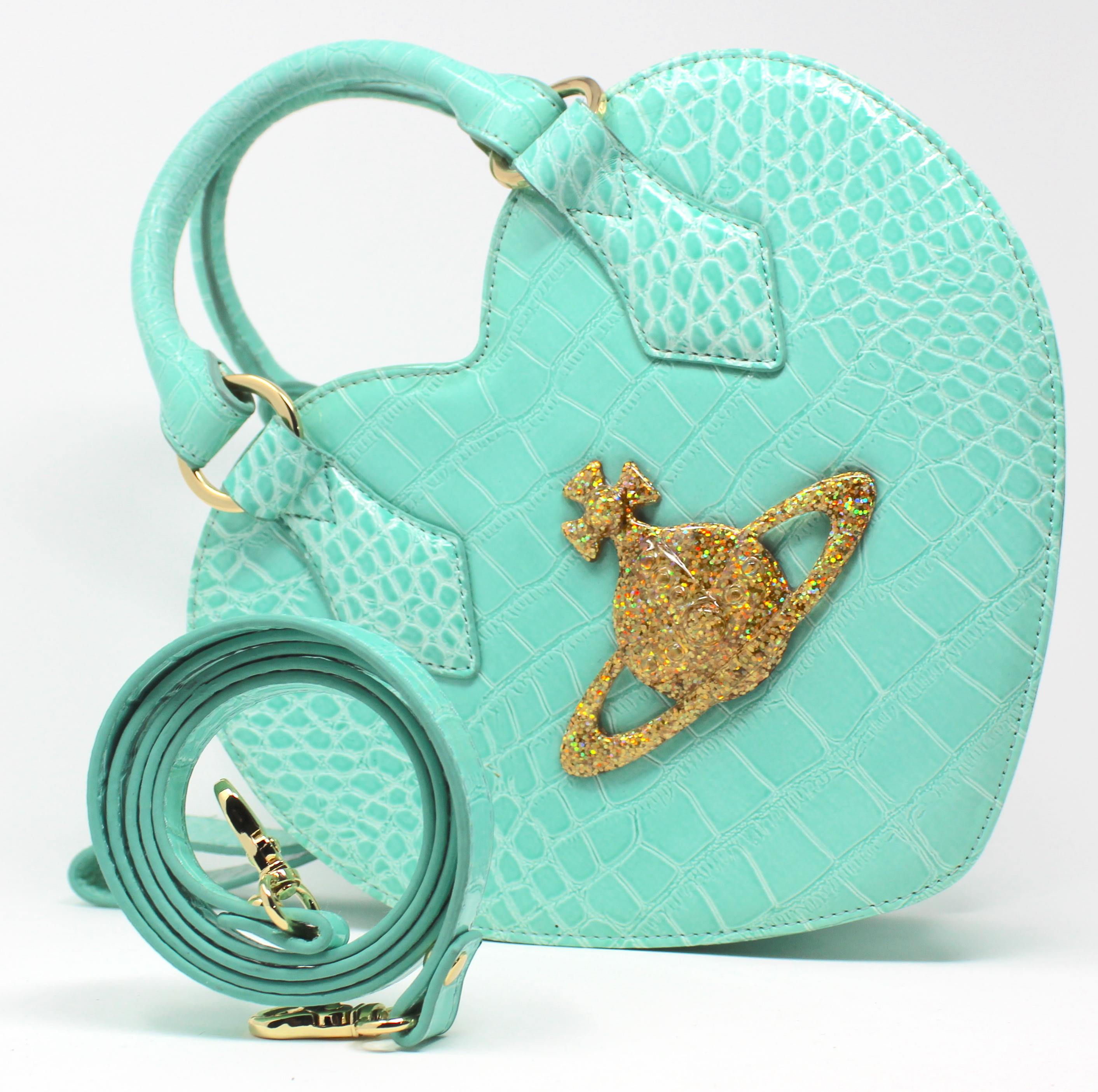 Vivienne Westwood Burgundy Snake Embossed Heart Bag - ShopperBoard