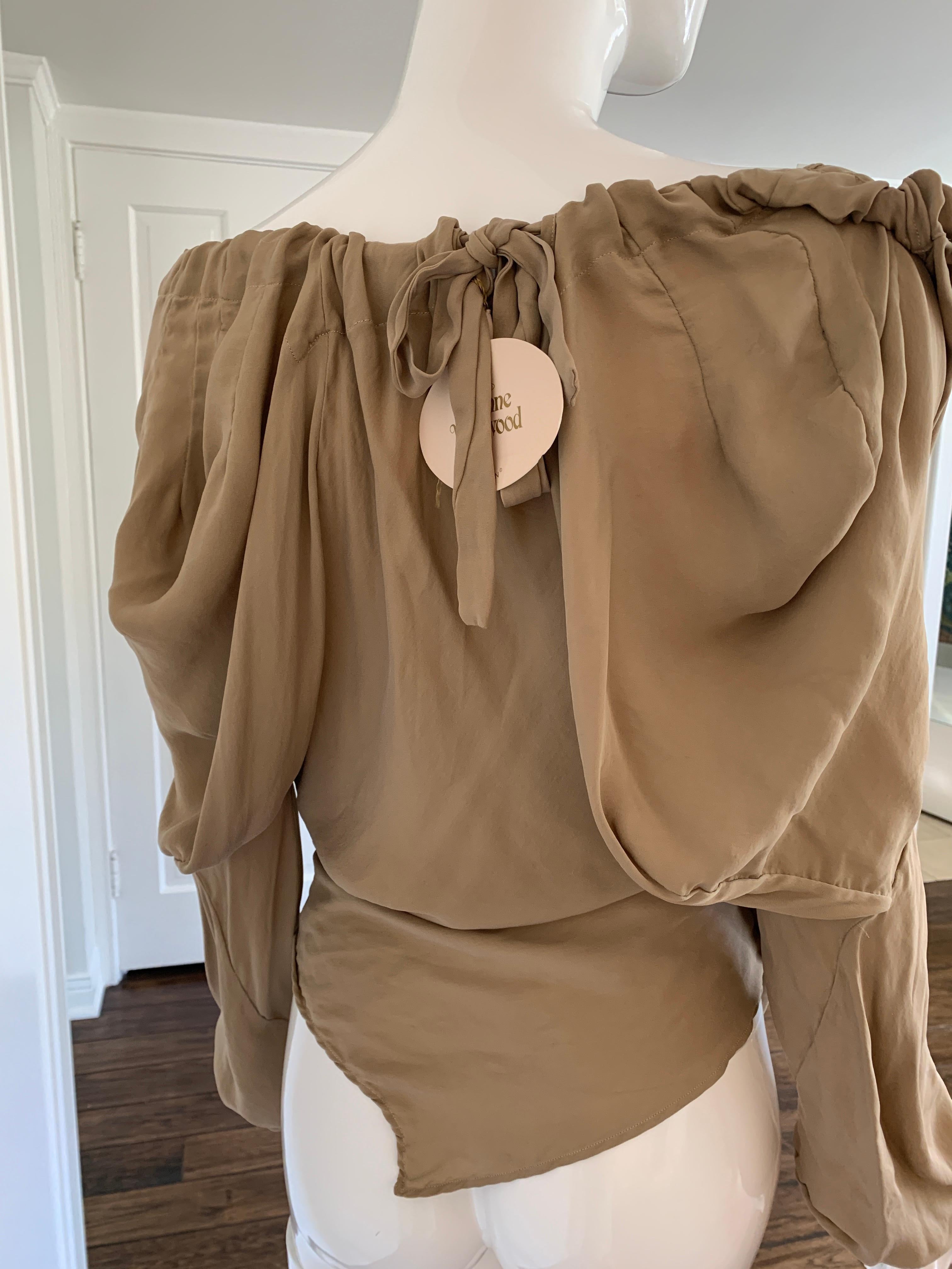 Vivienne Westwood Monsoon Peasant Blouse Tan  In New Condition In Thousand Oaks, CA