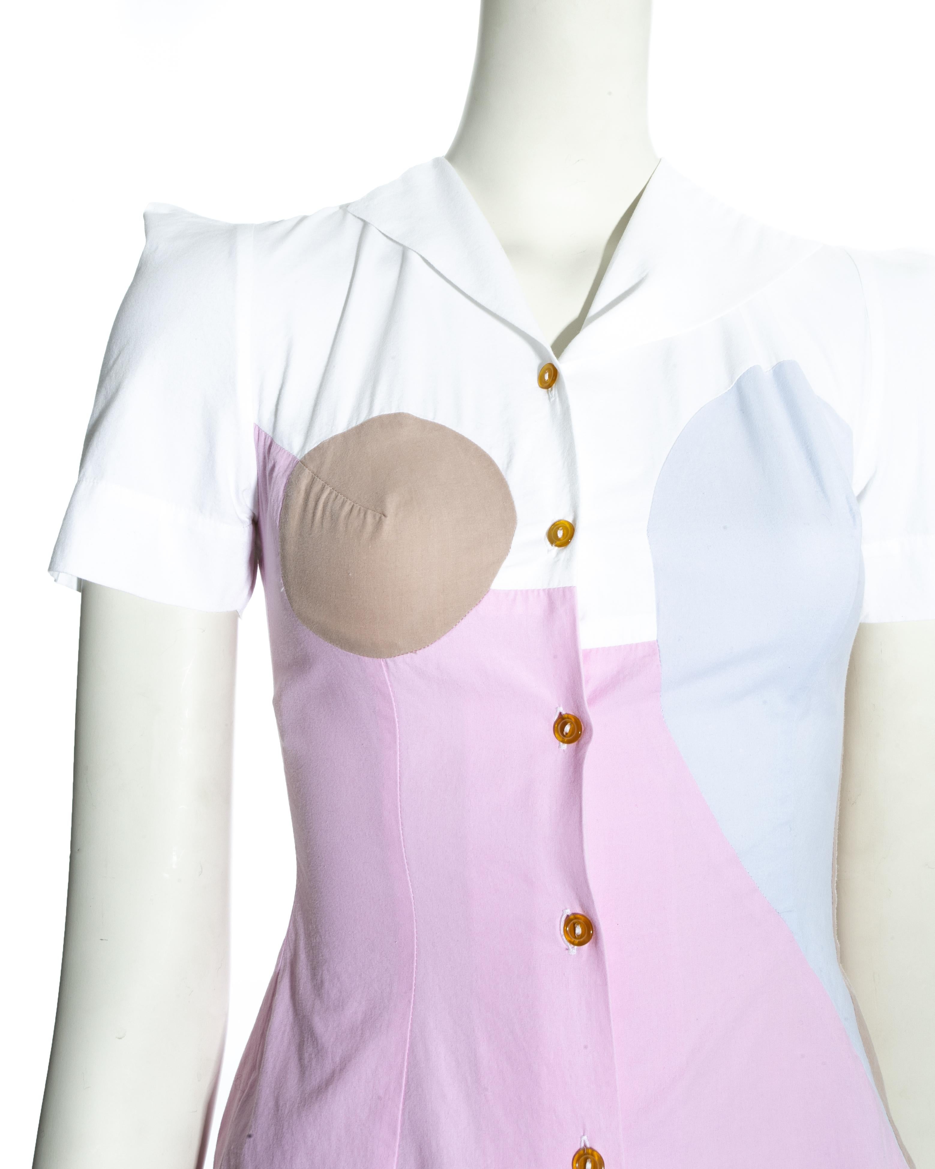 Gray Vivienne Westwood multicoloured cotton short sleeve blouse, ss 1999