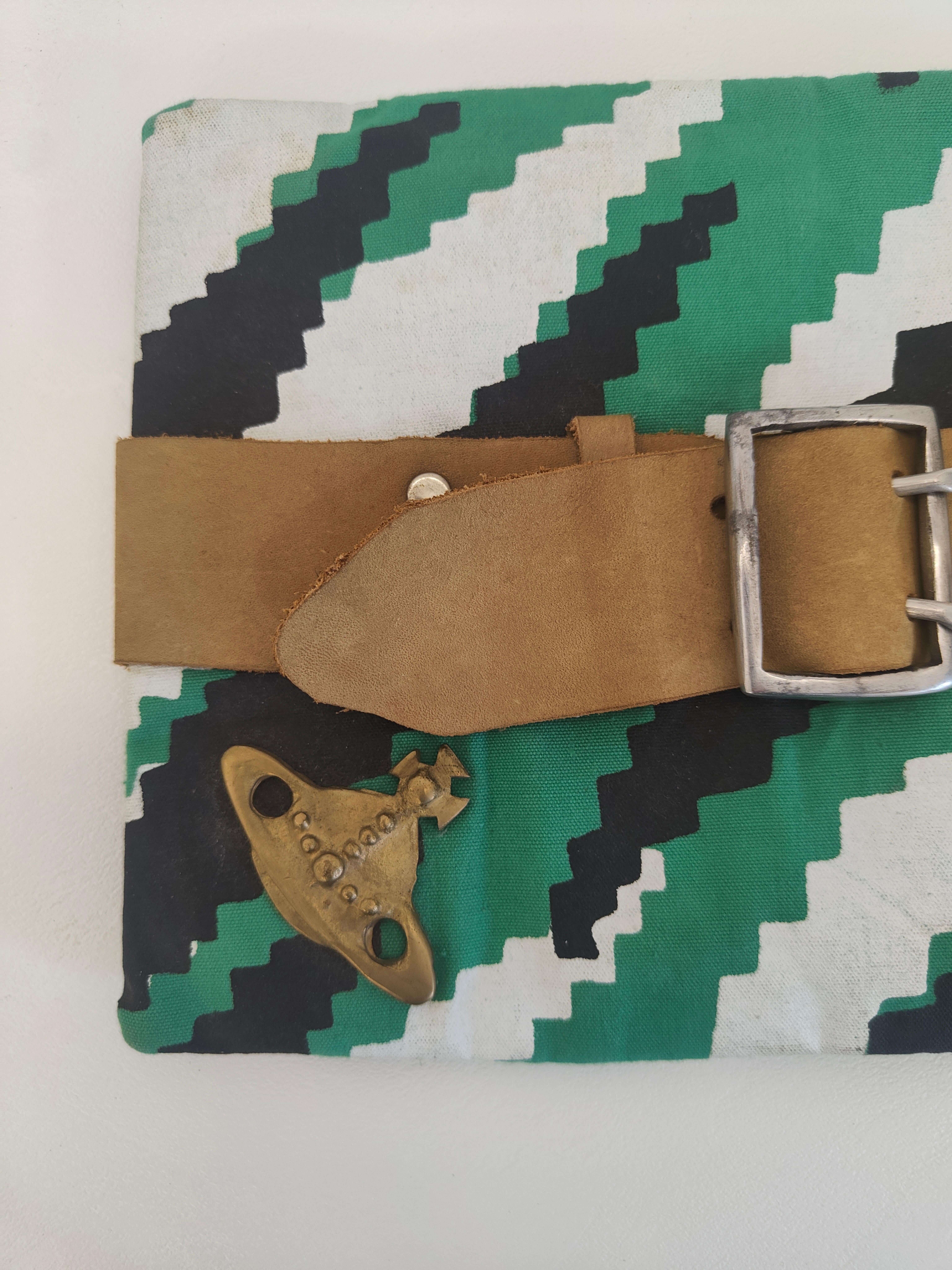 Vivienne Westwood multicoloured leather textile clutch For Sale 1