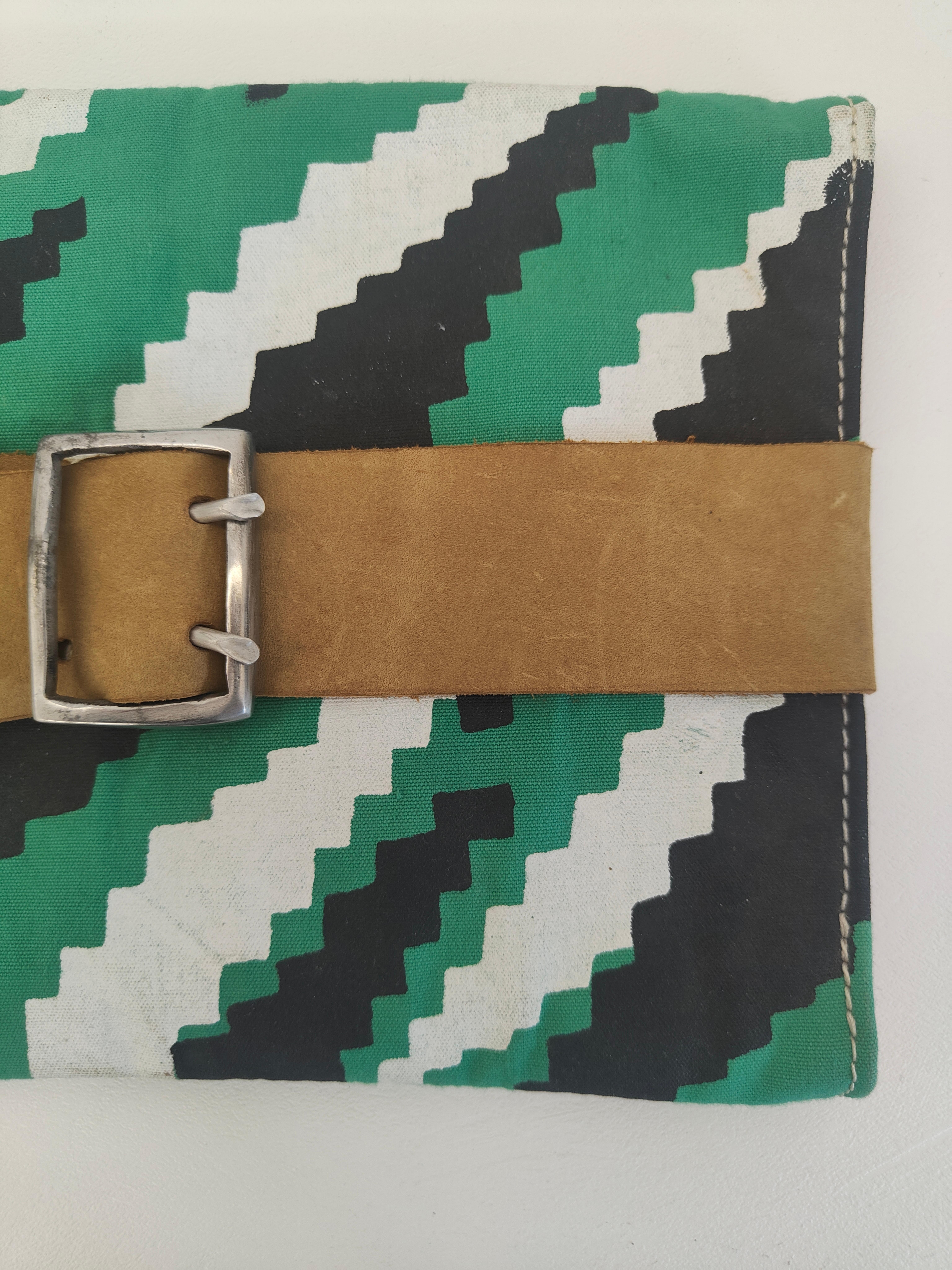 Vivienne Westwood multicoloured leather textile clutch For Sale 3