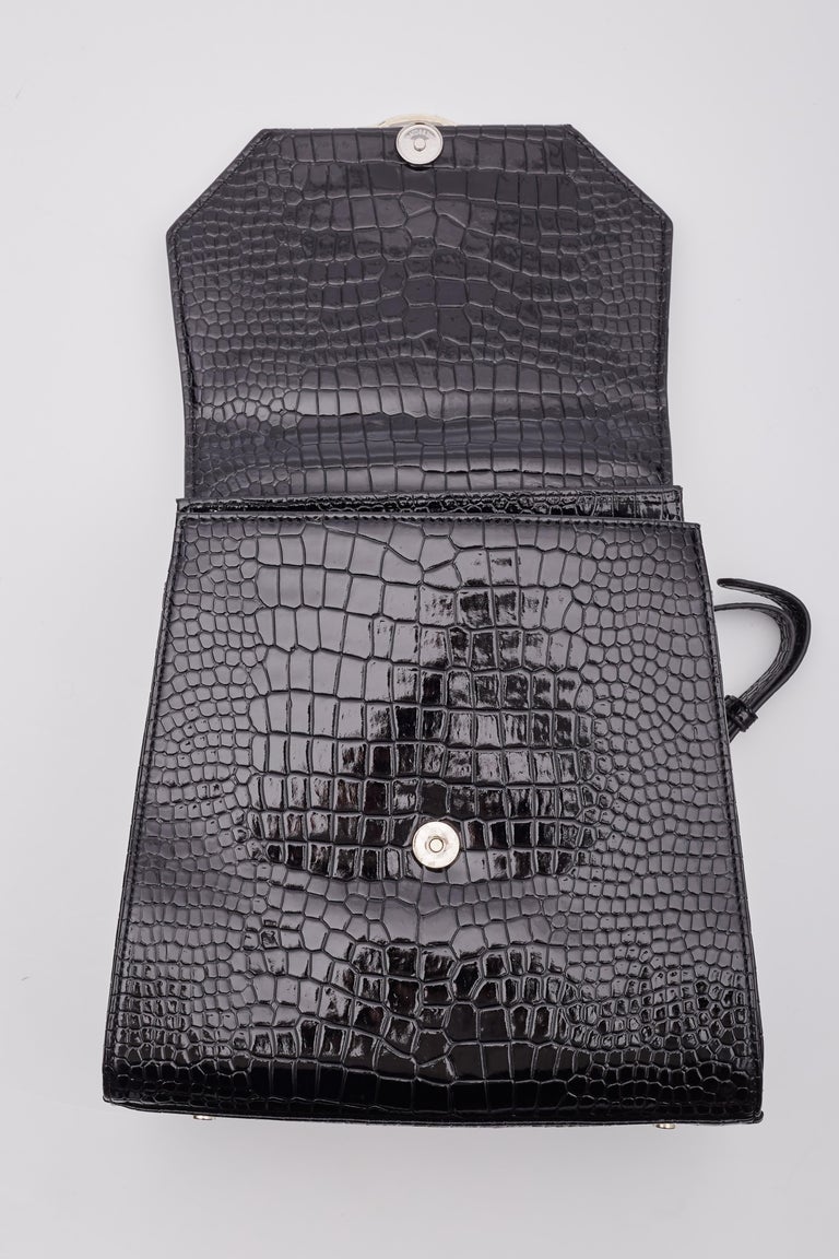 Vivienne Westwood Black and White Croc-Embossed Backpack Vivienne Westwood Men main image 3