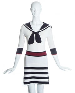 Vivienne Westwood nautical knitted skirt suit with sailors collar, ss 1996
