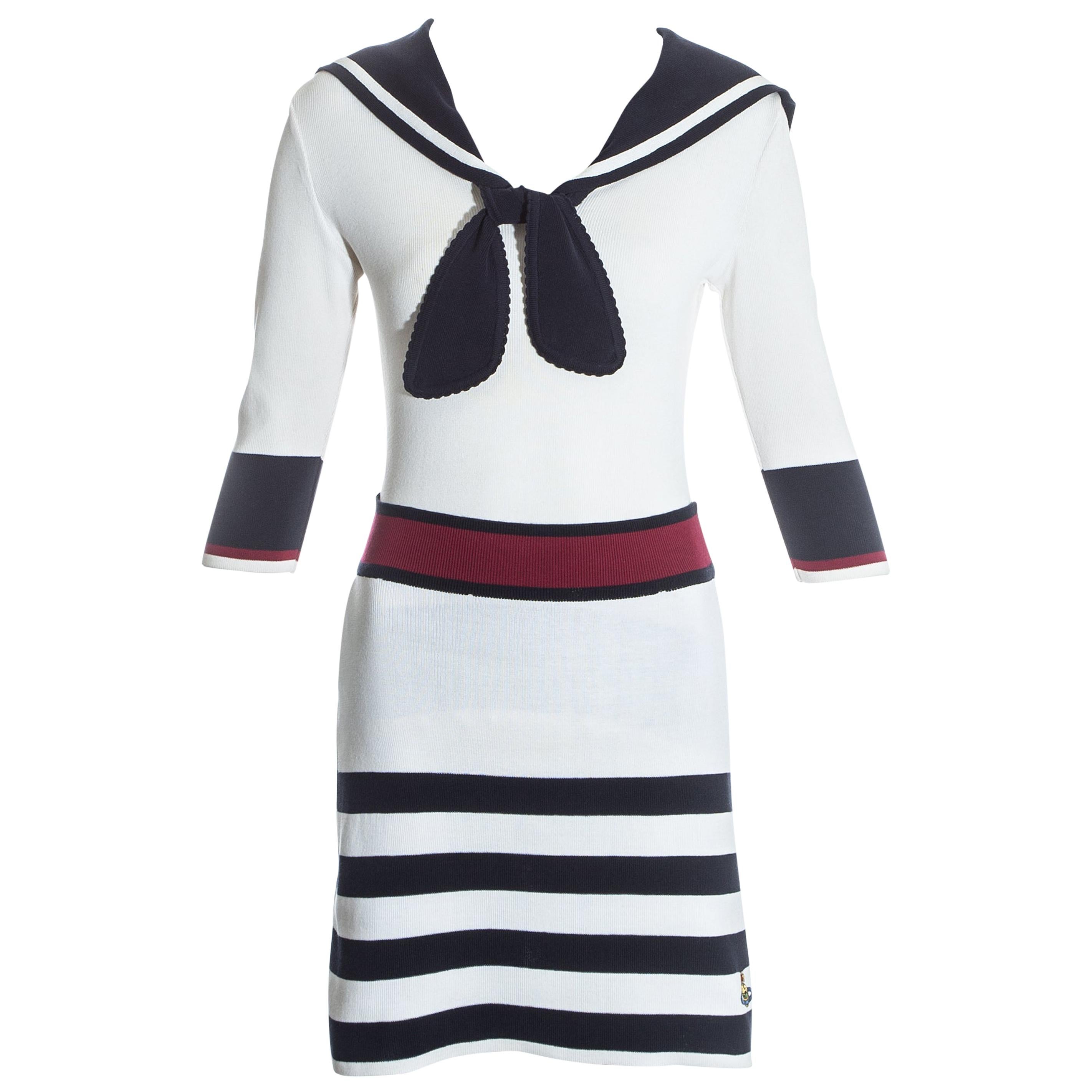 Vivienne Westwood nautical knitted skirt suit with sailors collar, ss 1996