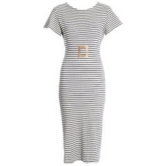 Vivienne Westwood navy blue striped cotton jersey dress, ss 1989