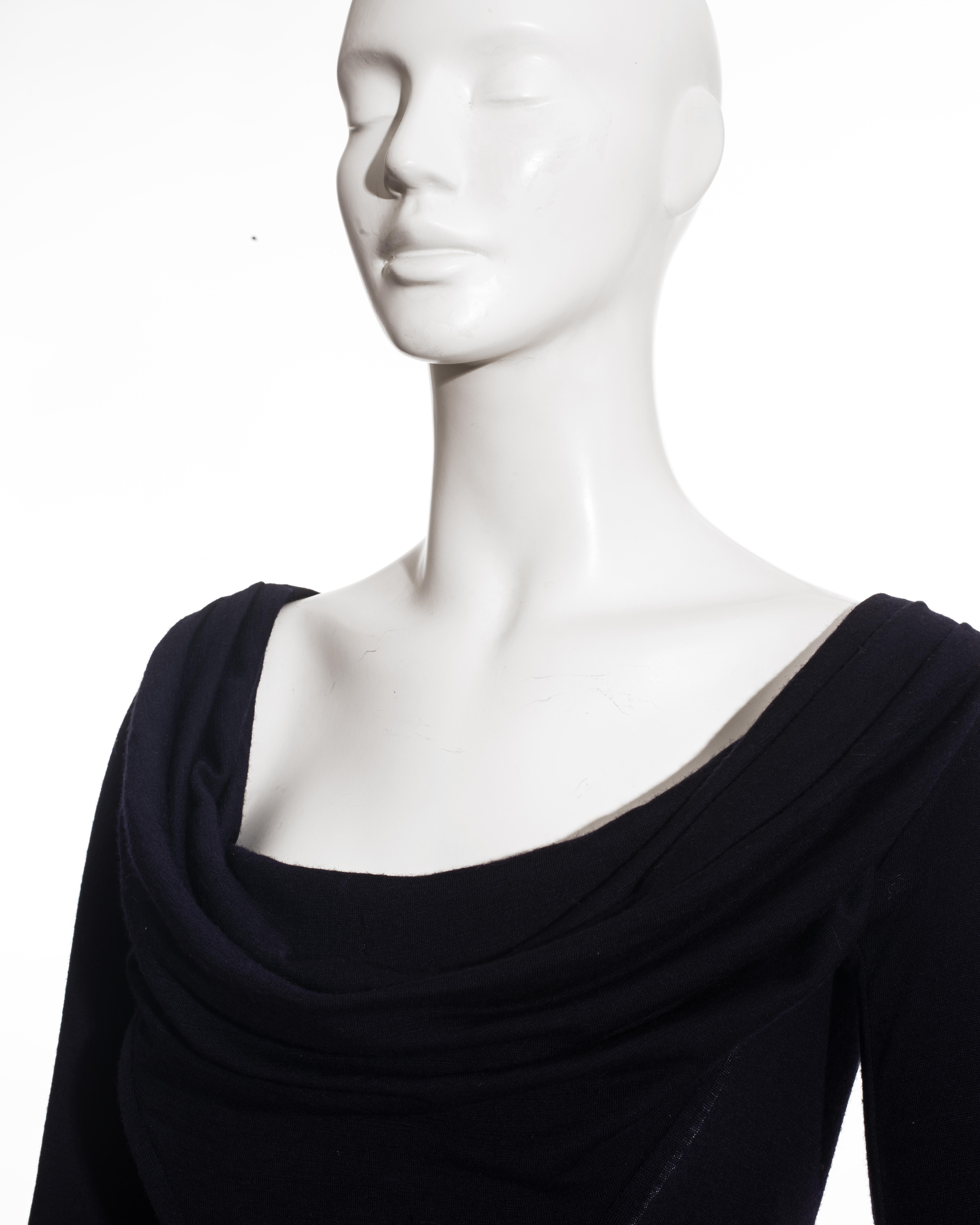 Vivienne Westwood navy blue wool corset with draped neckline, ss 1988 In Good Condition In London, GB