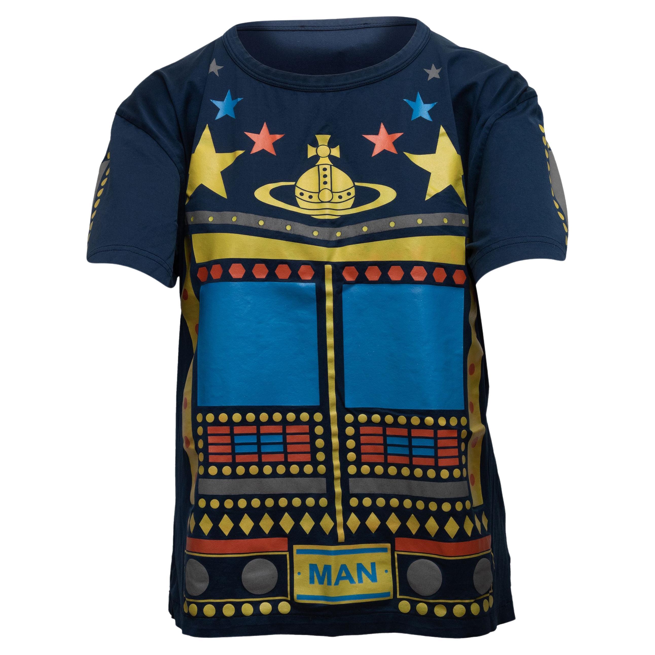 Vivienne Westwood Navy & Multicolor Man Graphic T-Shirt