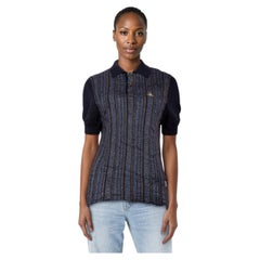 Vivienne Westwood Navy Striped Wool Polo Top Size XL