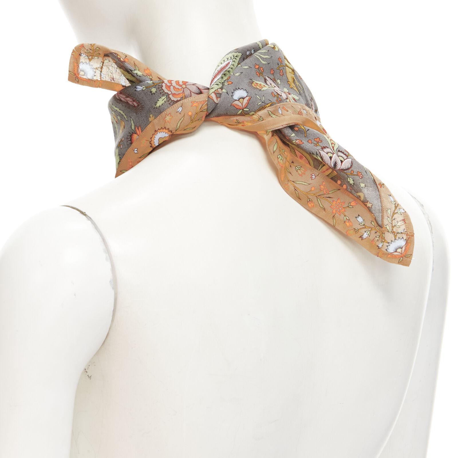 Beige VIVIENNE WESTWOOD orb logo mythical creatures floral handkerchief neckscarf For Sale