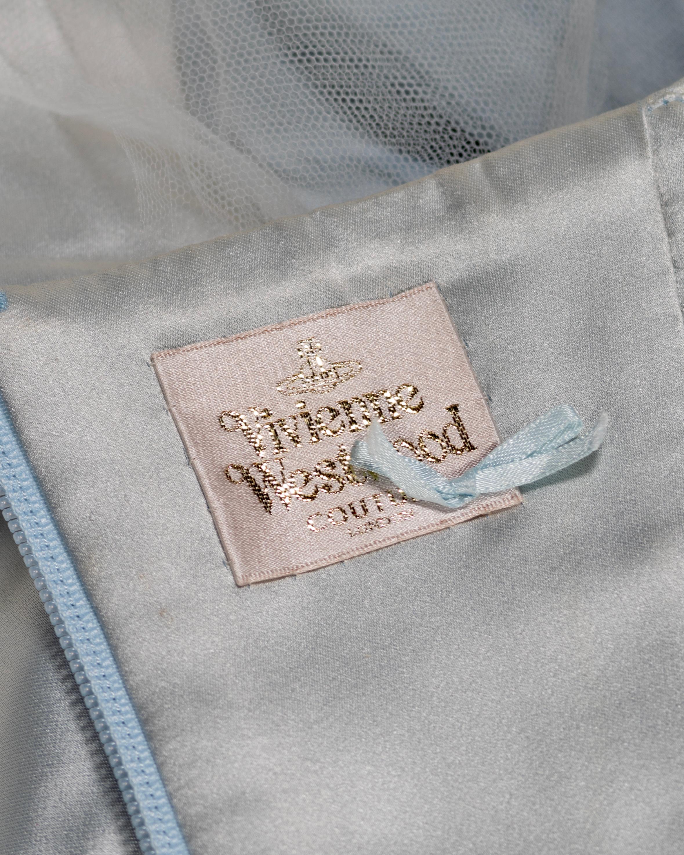 Vivienne Westwood Pale Blue Silk Taffeta and Tulle Couture Bridal Dress, FW 2005 For Sale 5