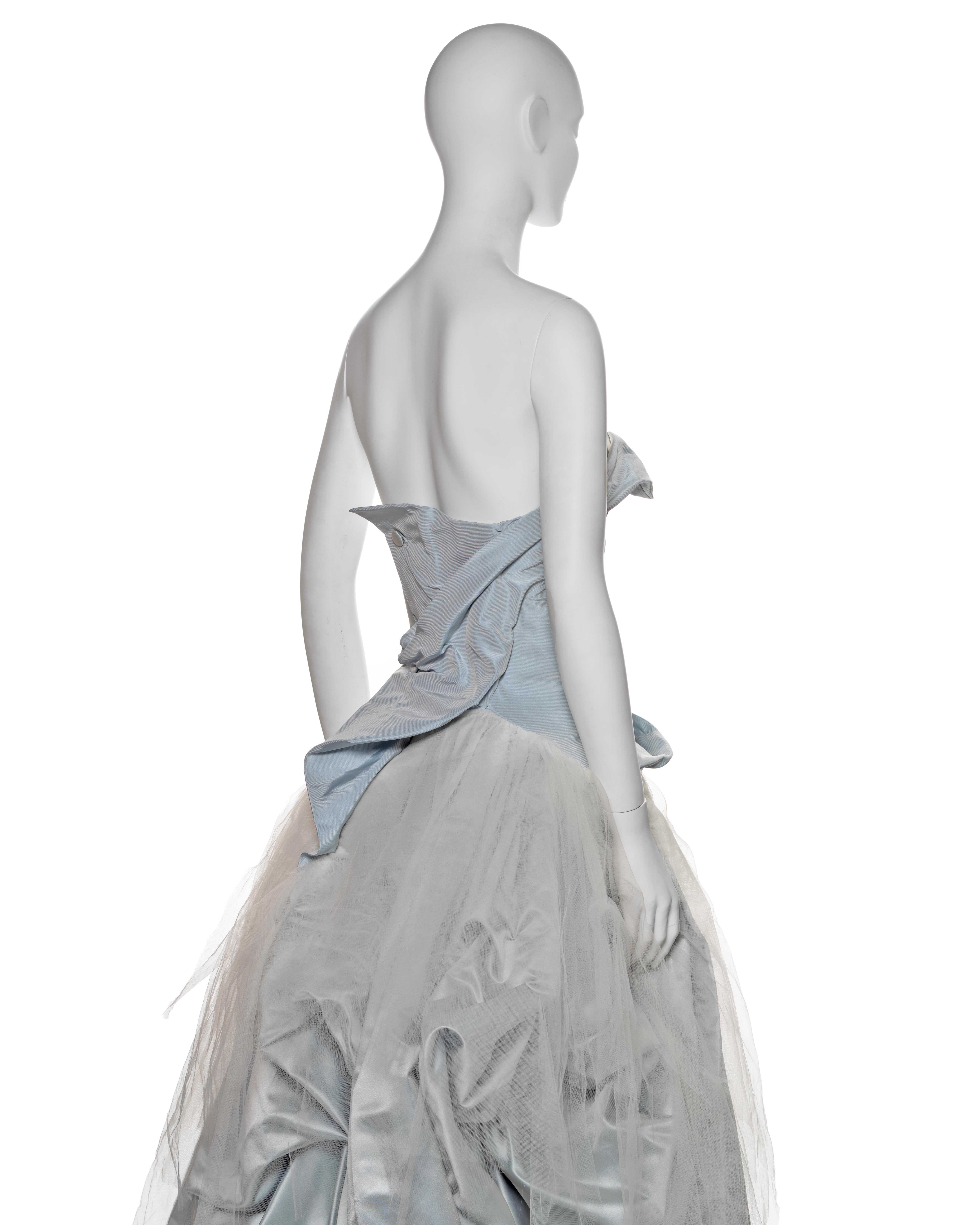 Vivienne Westwood Pale Blue Silk Taffeta and Tulle Couture Bridal Dress, FW 2005 For Sale 1