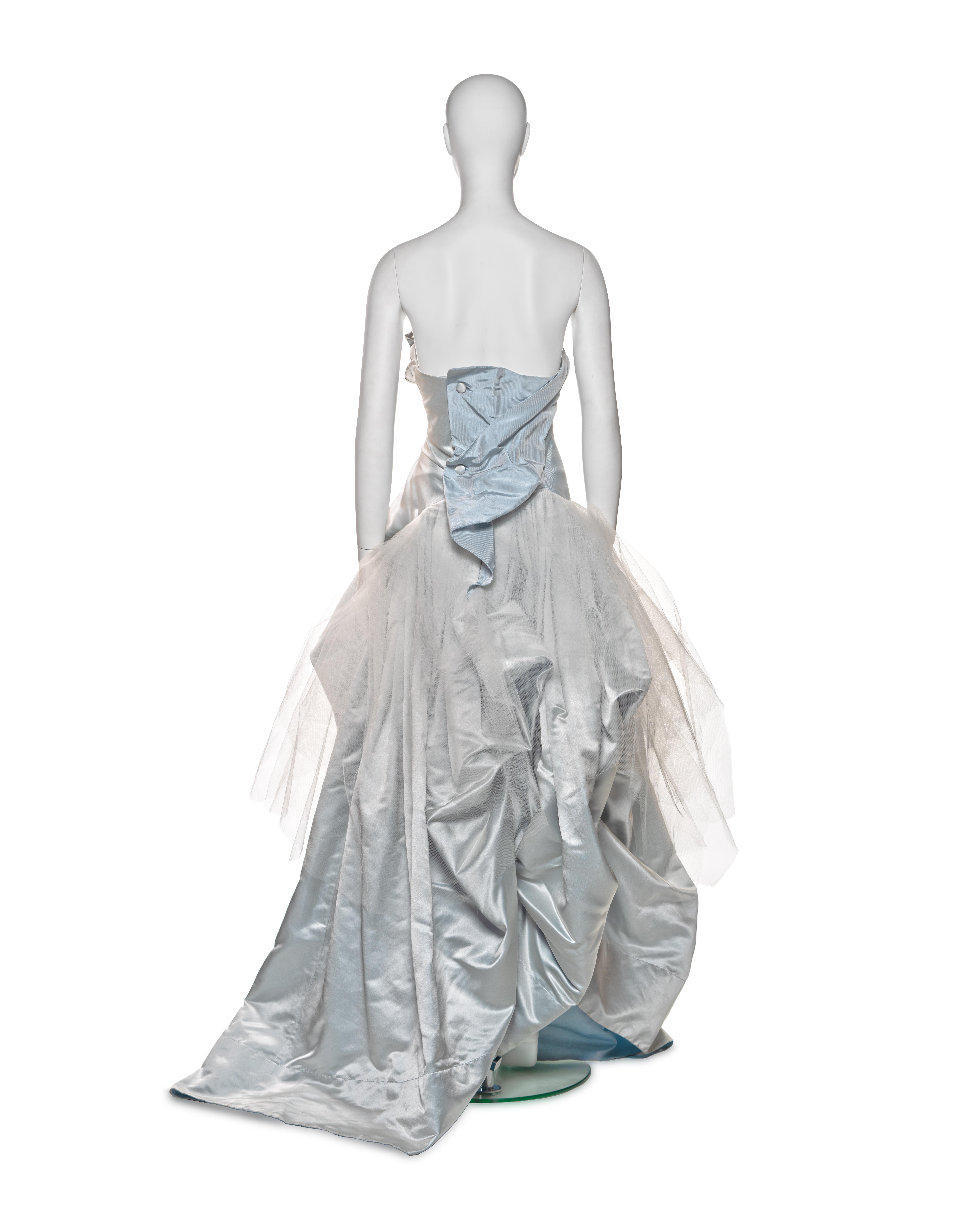 Vivienne Westwood Pale Blue Silk Taffeta and Tulle Couture Bridal Dress, FW 2005 For Sale 2
