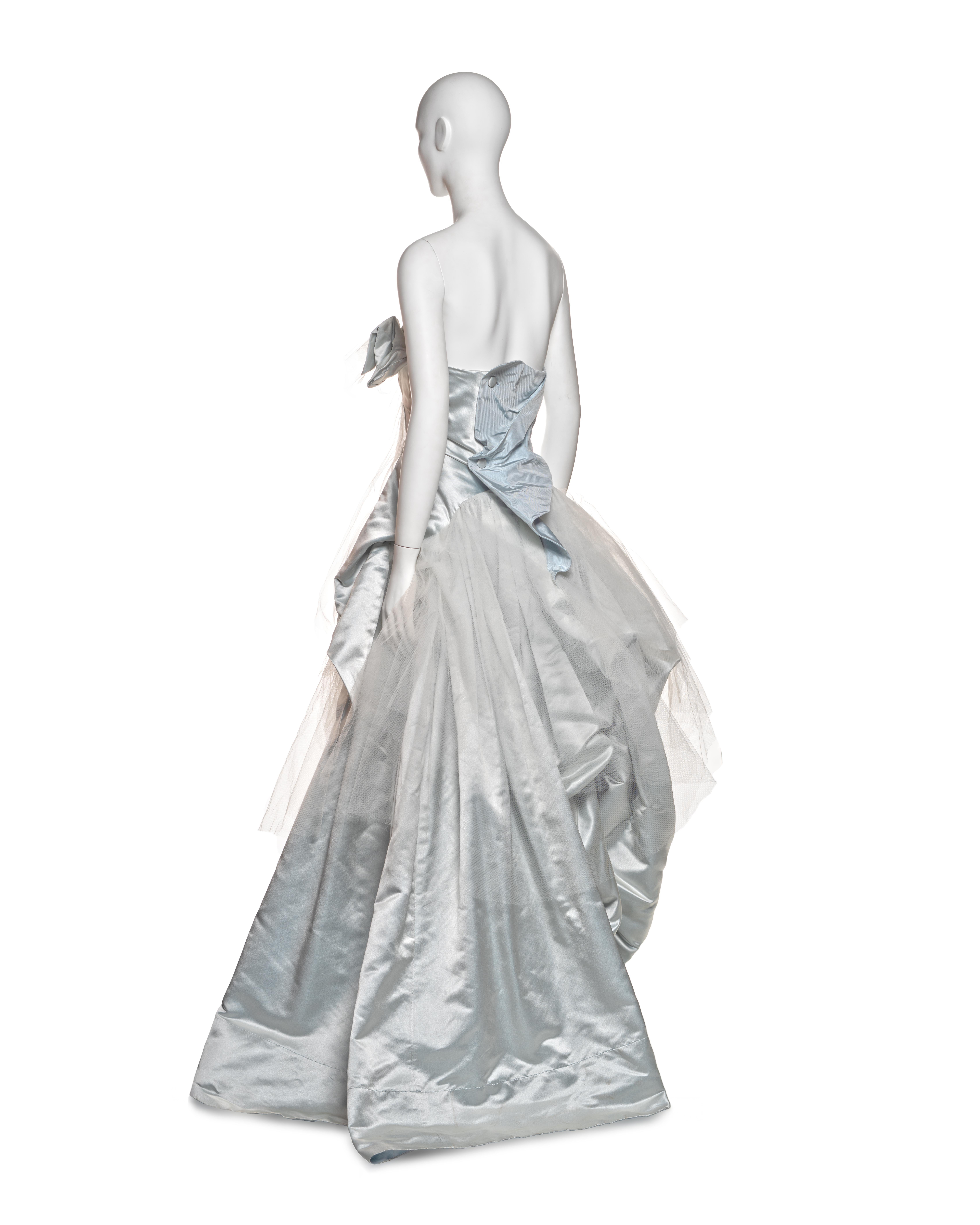 Vivienne Westwood Pale Blue Silk Taffeta and Tulle Couture Bridal Dress, FW 2005 For Sale 3
