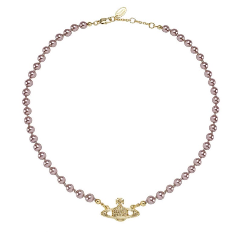 Pink Vivienne Westwood Pearl Choker Vivienne Westwood Pearl Rose 