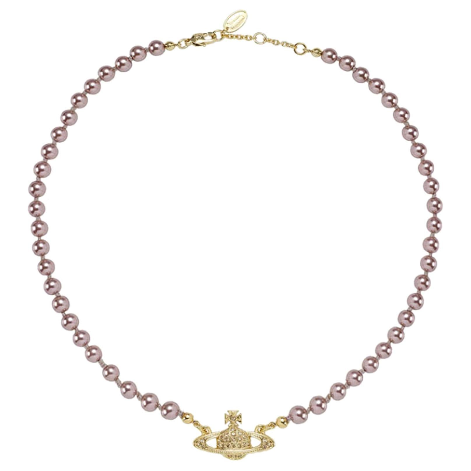 Vivienne Westwood Pearl Rose/Gold Orb Choker