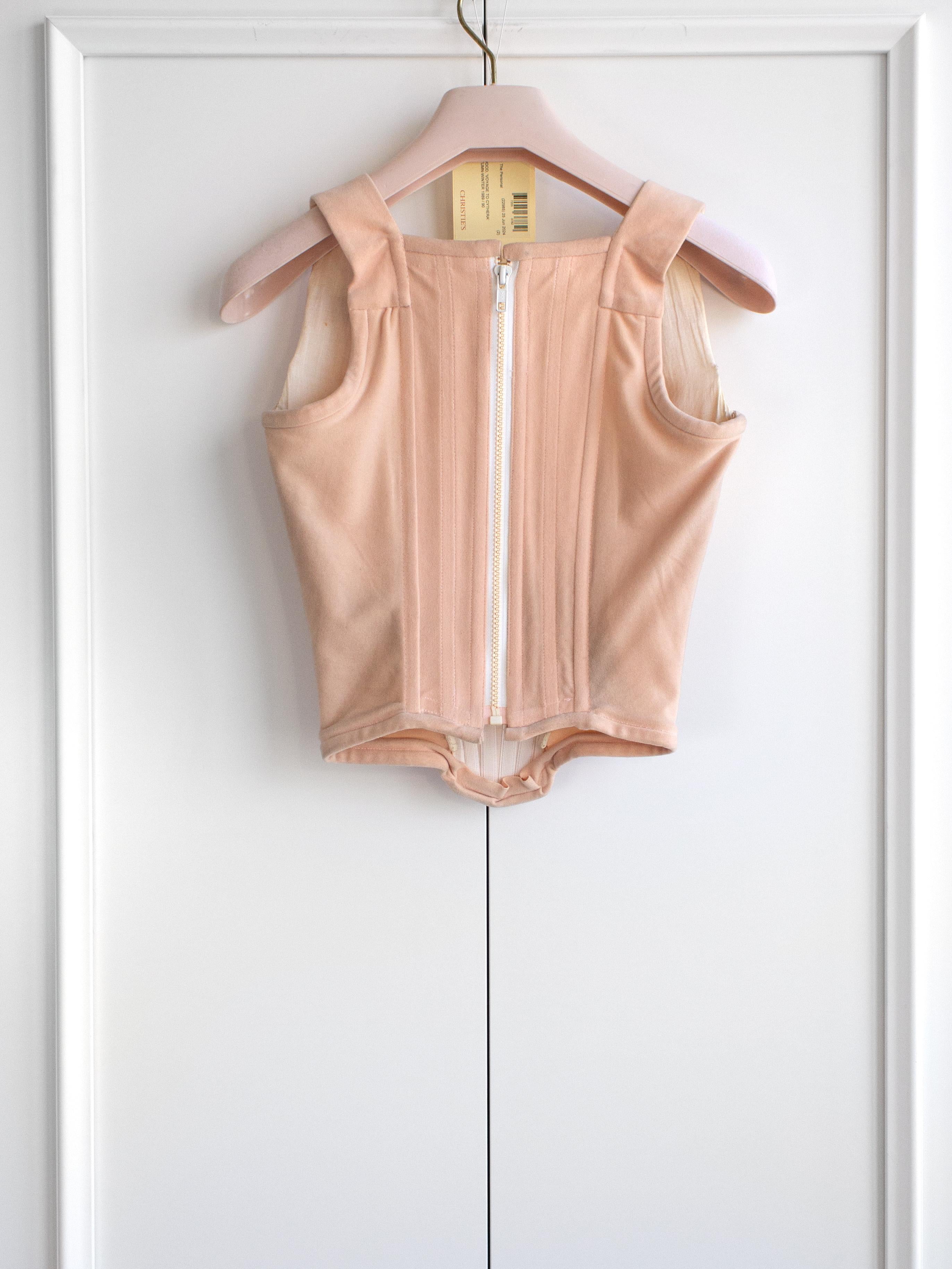 Vivienne Westwood Personally Owned 1989/1990 Pink Velvet Corset Floral Blouse 7