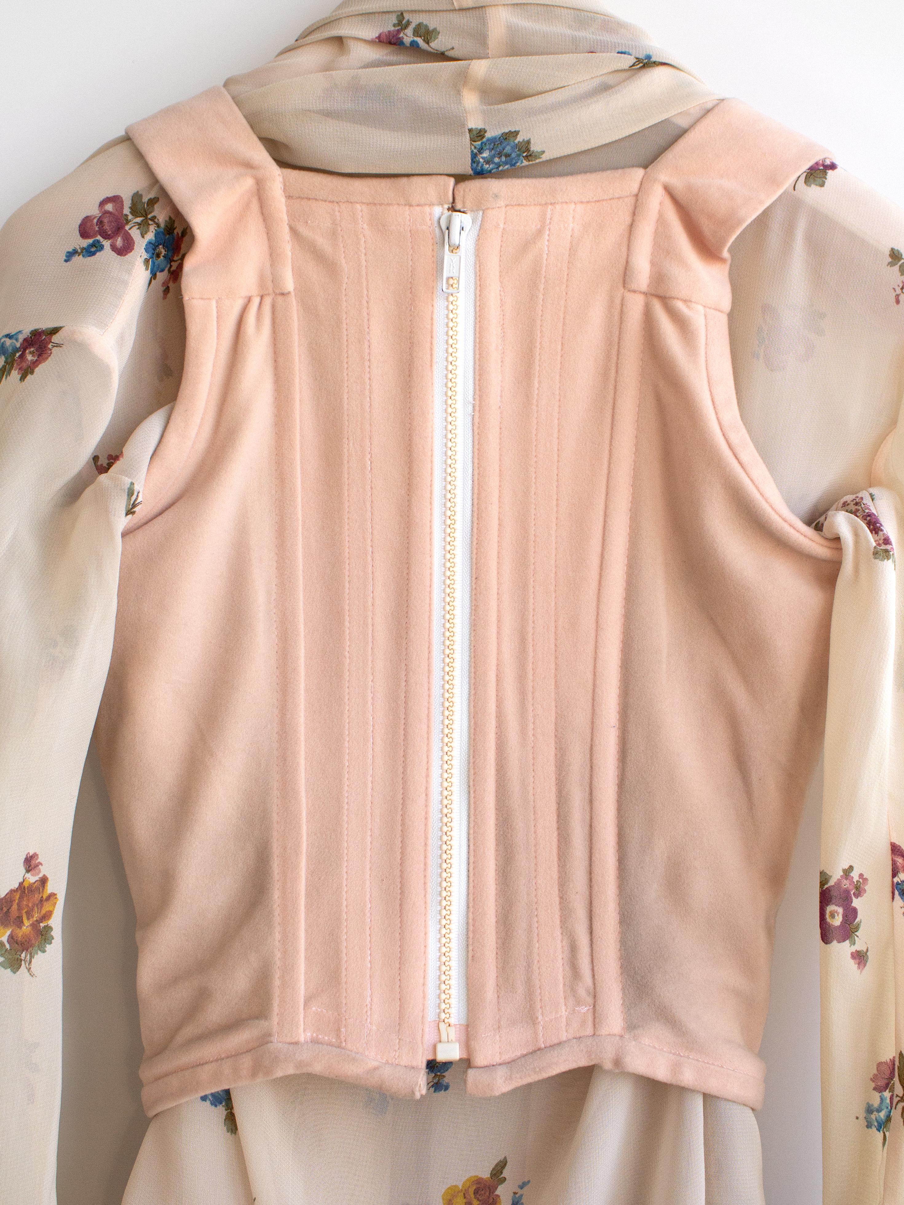 Vivienne Westwood Personally Owned 1989/1990 Pink Velvet Corset Floral Blouse 4