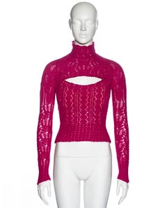 Vivienne Westwood pink knitted Angora wool corset sweater, fw 1993