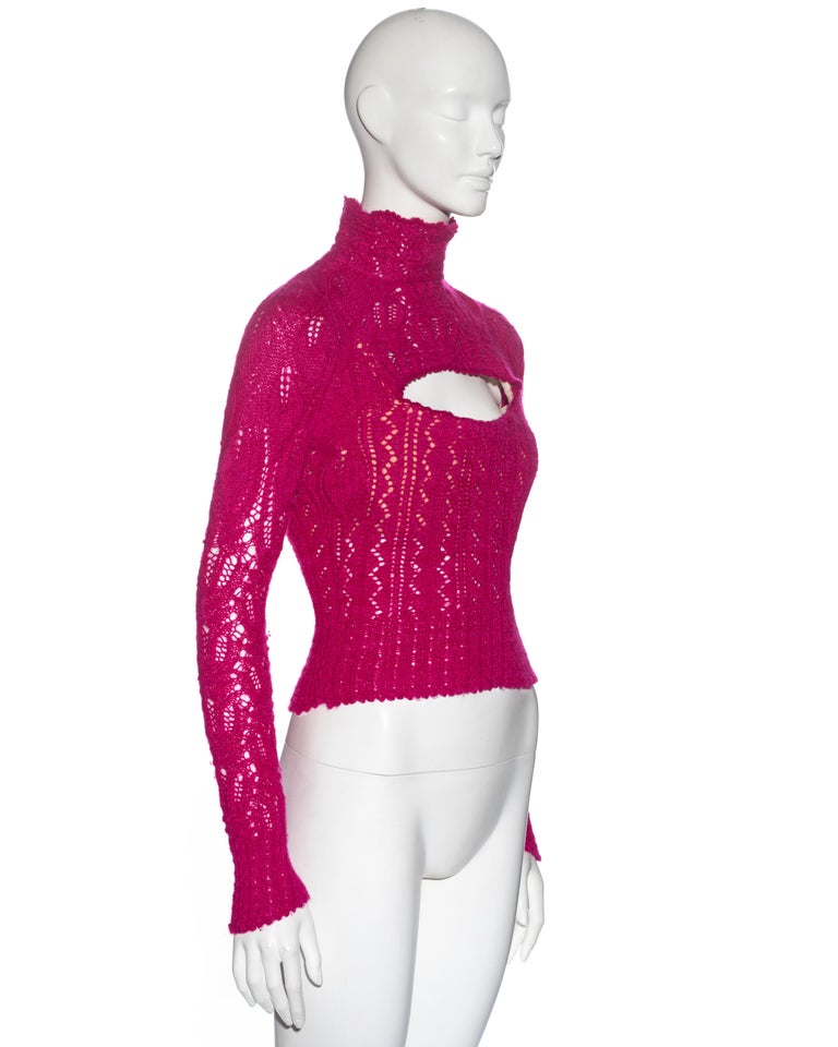 Vivienne Westwood pink knitted Angora wool corset sweater, fw 1993