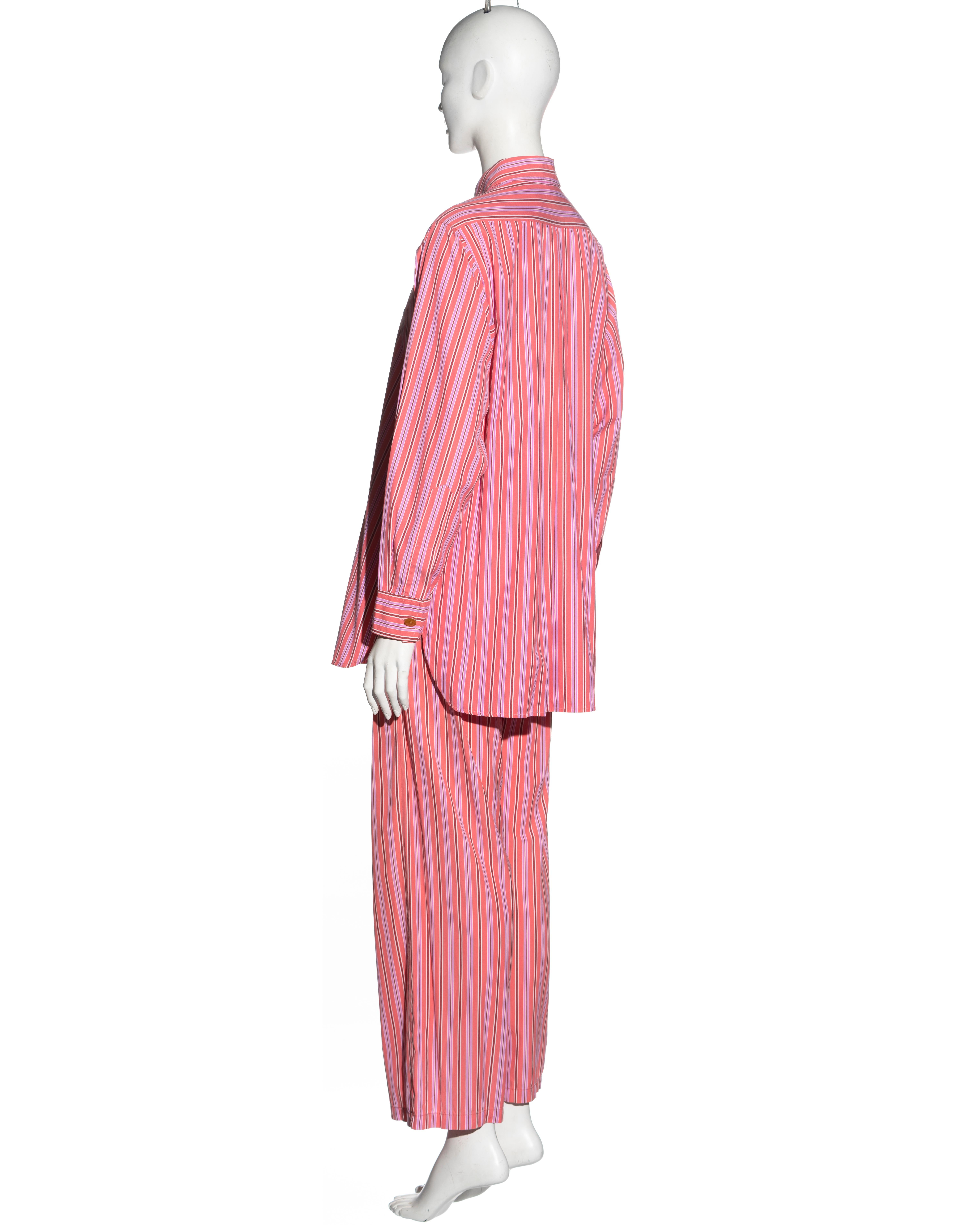 Vivienne Westwood Rosa gestreifter 3-teiliger Anzug aus Baumwolle, Frühjahr/Sommer 1993 im Angebot 9