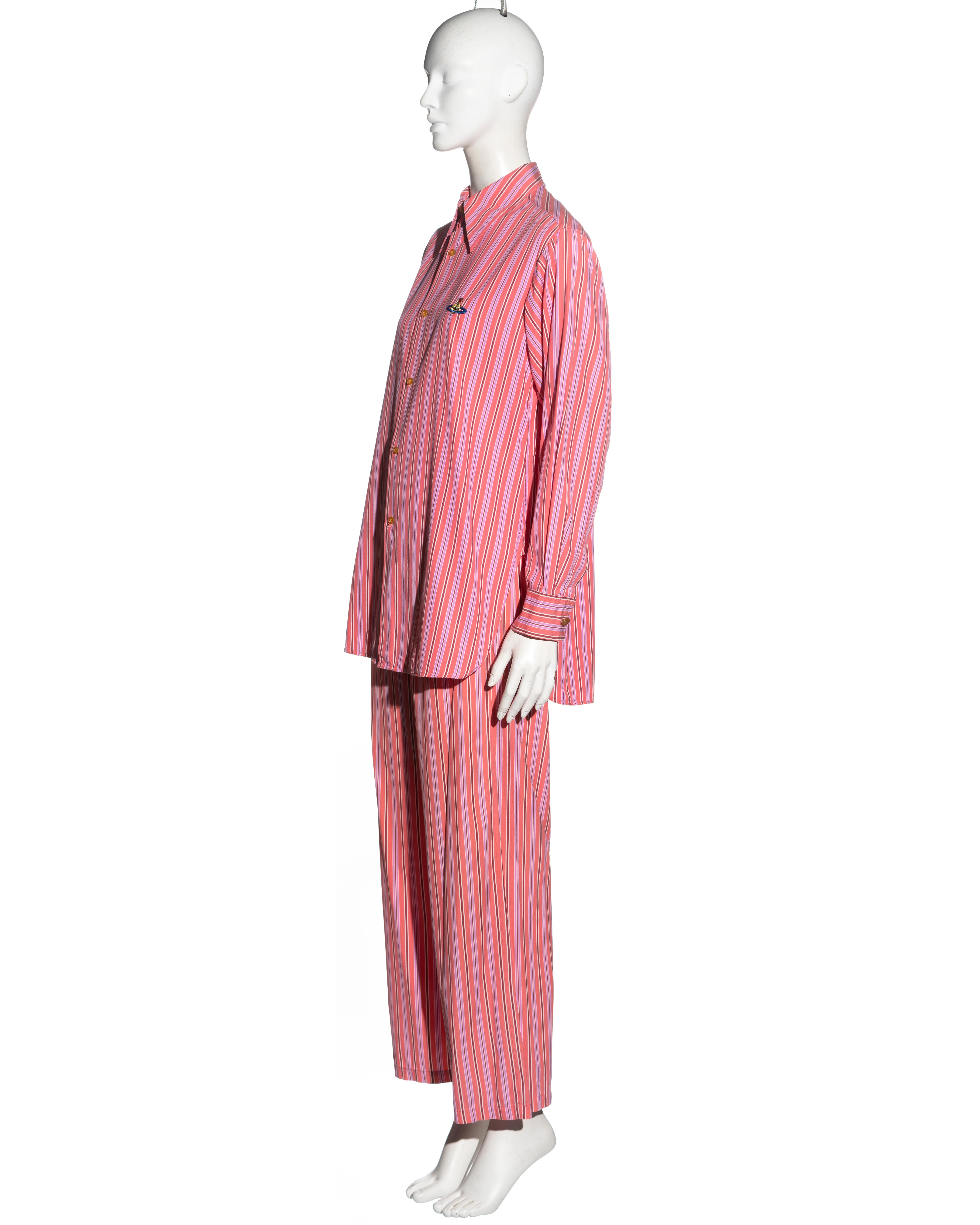Vivienne Westwood Rosa gestreifter 3-teiliger Anzug aus Baumwolle, Frühjahr/Sommer 1993 im Angebot 12
