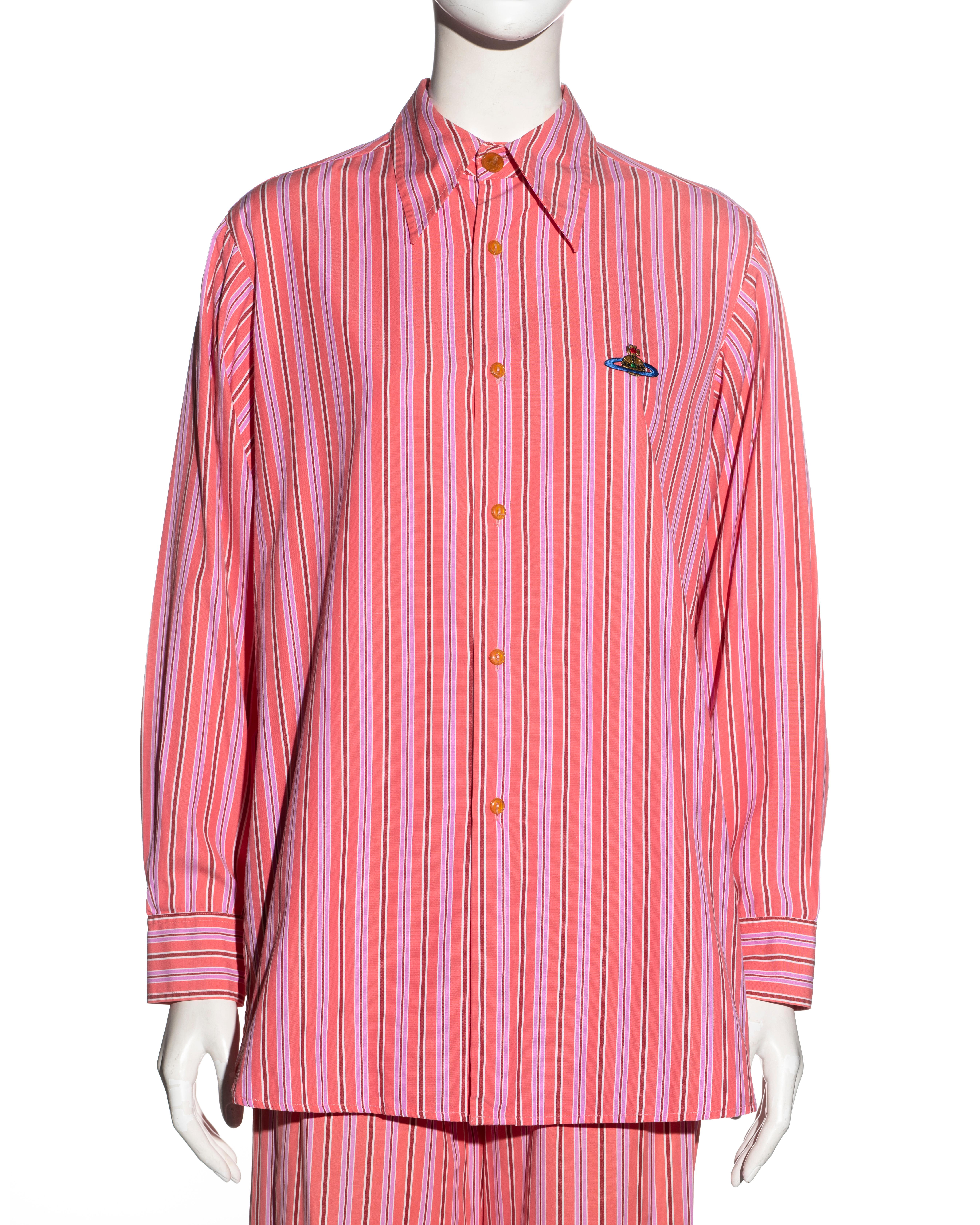 Vivienne Westwood pink striped cotton 3-piece suit, ss 1993 For Sale 2