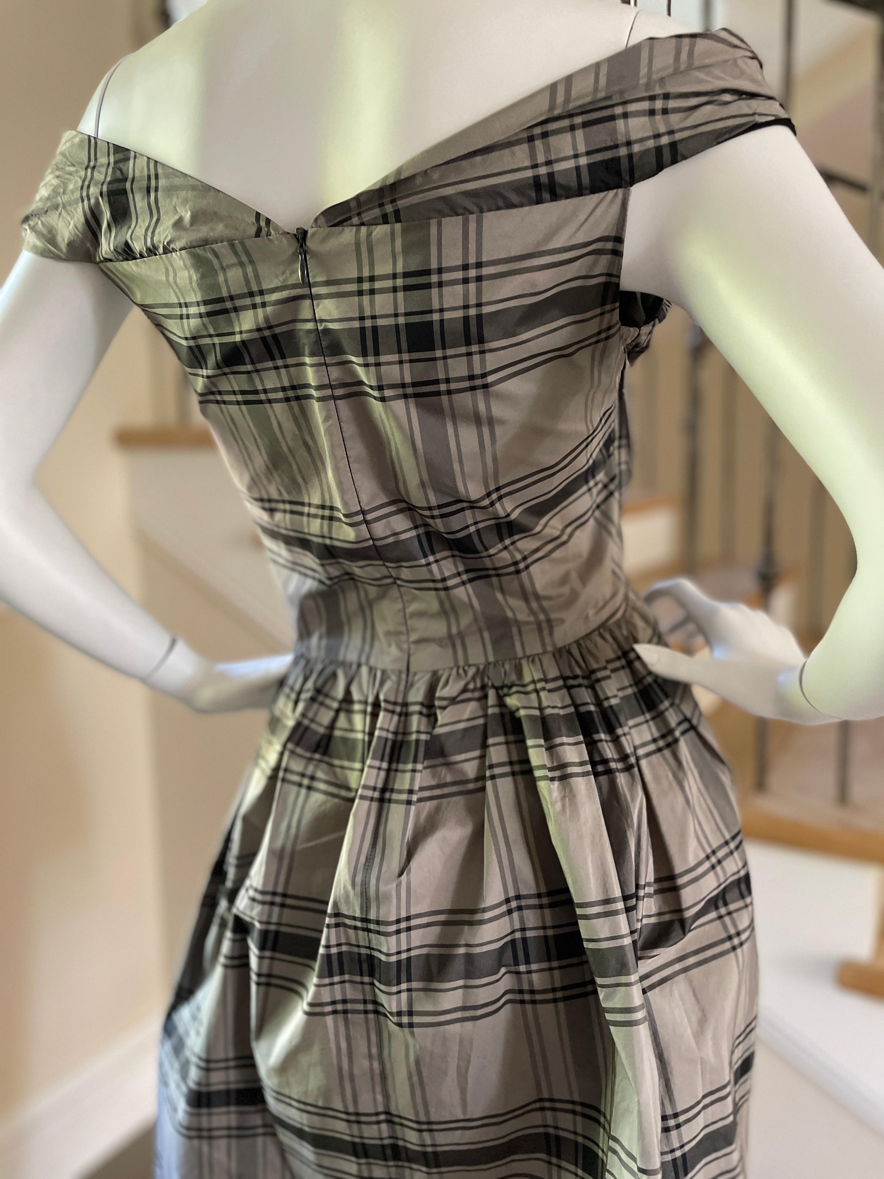 Women's Vivienne Westwood Plaid Taffeta Day Dress for Anglomania Size 42 For Sale