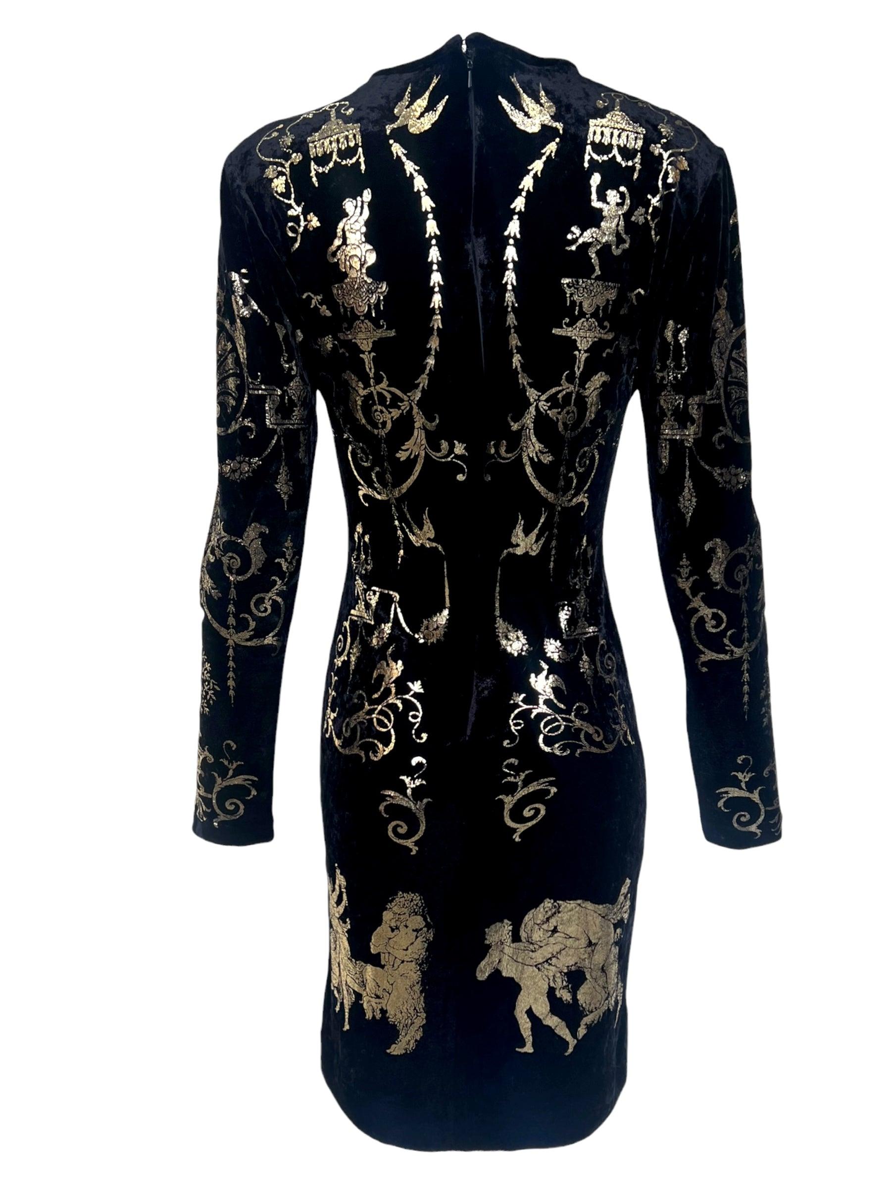 Vivienne Westwood Portrait A/W Vestido Boulle de terciopelo negro dorado, 1990/1991 Negro en venta