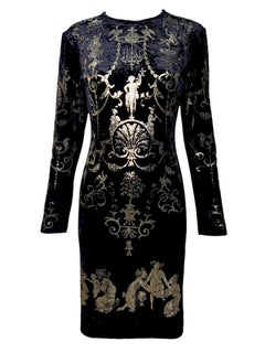 Vivienne Westwood Portrait A/W Black Velvet Gold Boulle Dress, 1990/1991