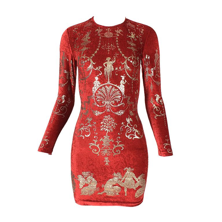 Vivienne Westwood Portrait Collection Dress with Silver Foil print, AW