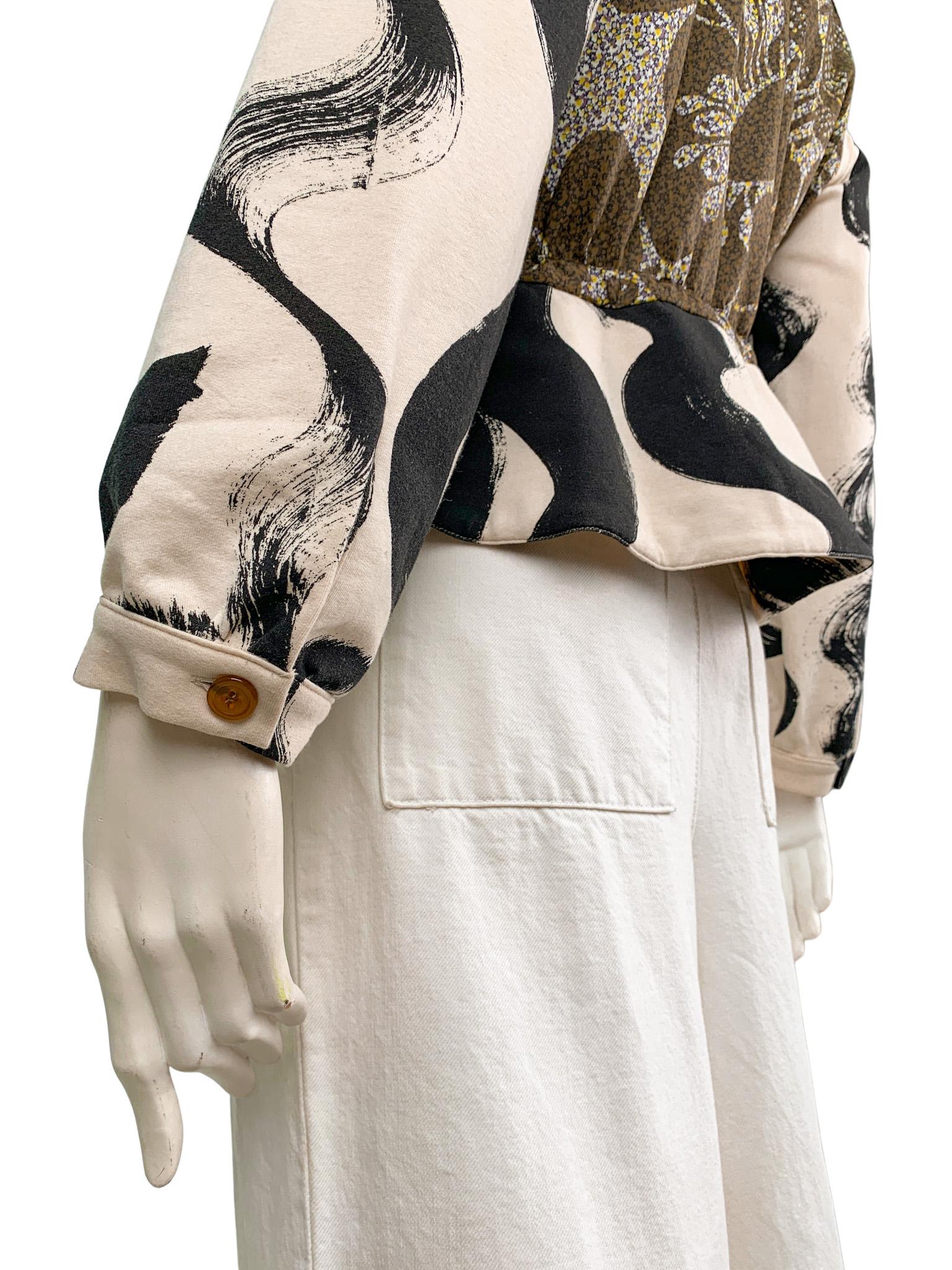 Vivienne Westwood Printed Cotton Patchwork Drawstring Waist Lightweight Jacket 3