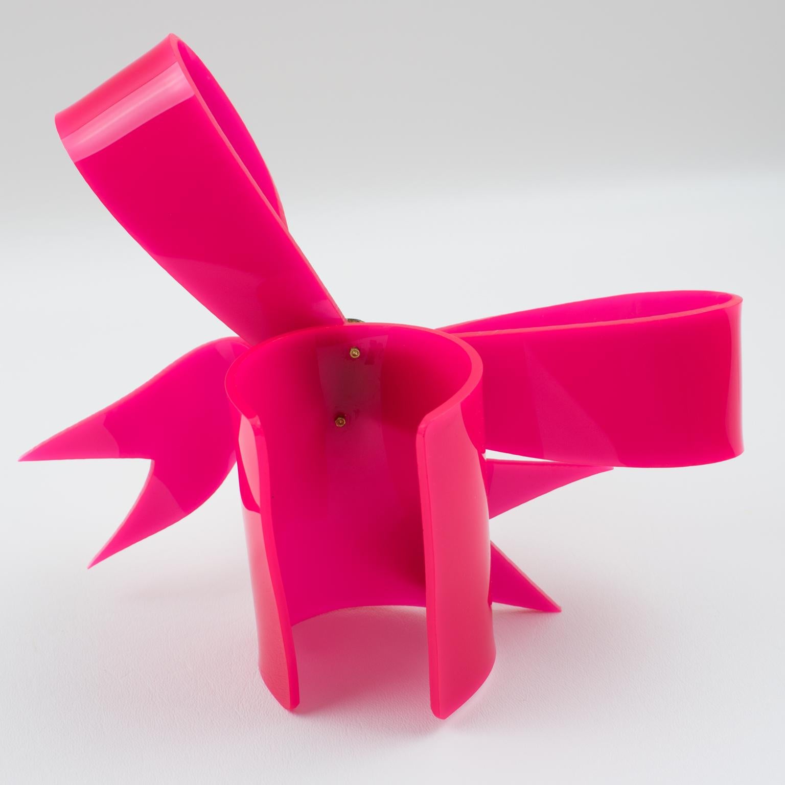 Vivienne Westwood Prototype Cuff Bangle Bracelet Pink Acrylic Bow 7