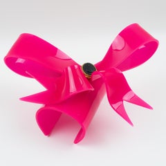 Vivienne Westwood Prototype Cuff Bangle Bracelet Pink Acrylic Bow