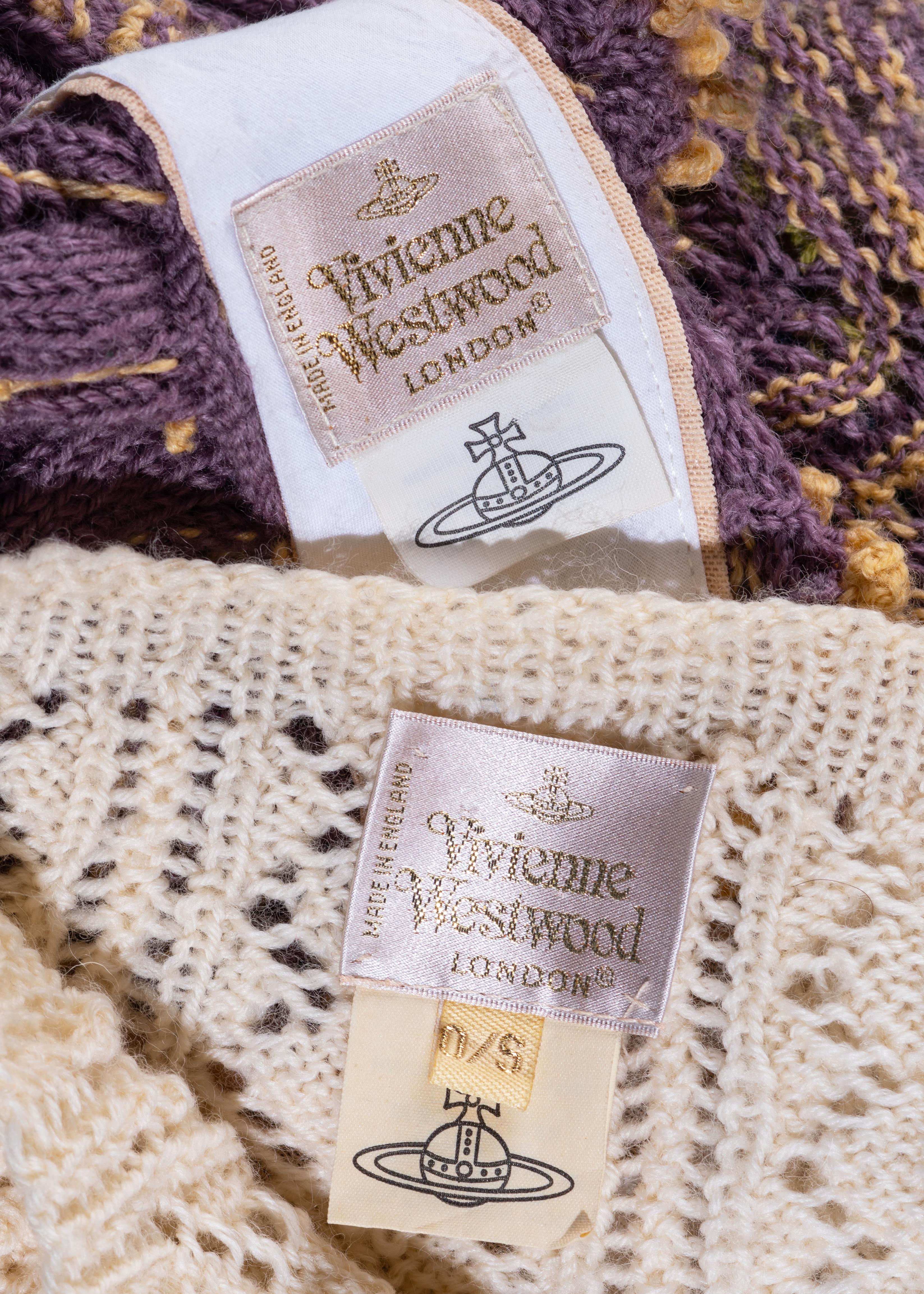 Vivienne Westwood purple crochet knit corset and panties set, fw 1994 3