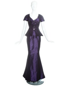 Vivienne Westwood purple silk taffeta mermaid skirt and corset top, c. 1997
