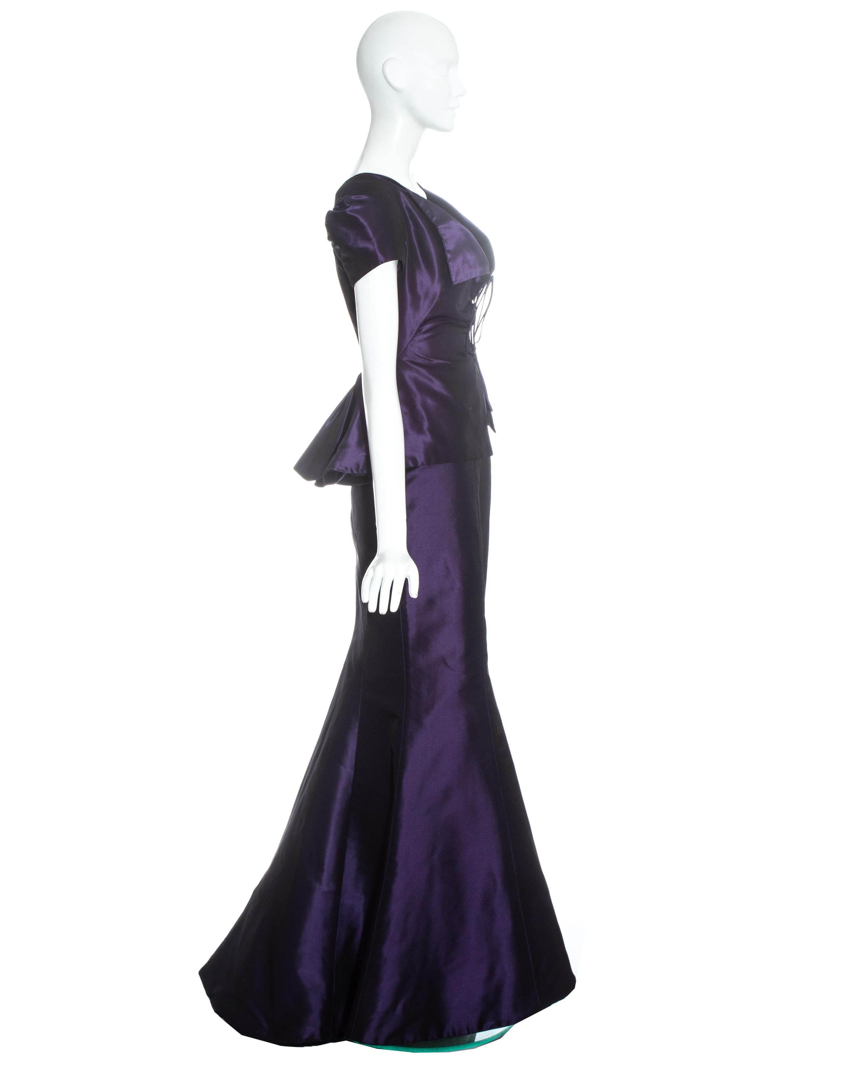 Vivienne Westwood purple silk taffeta mermaid skirt and corset top 