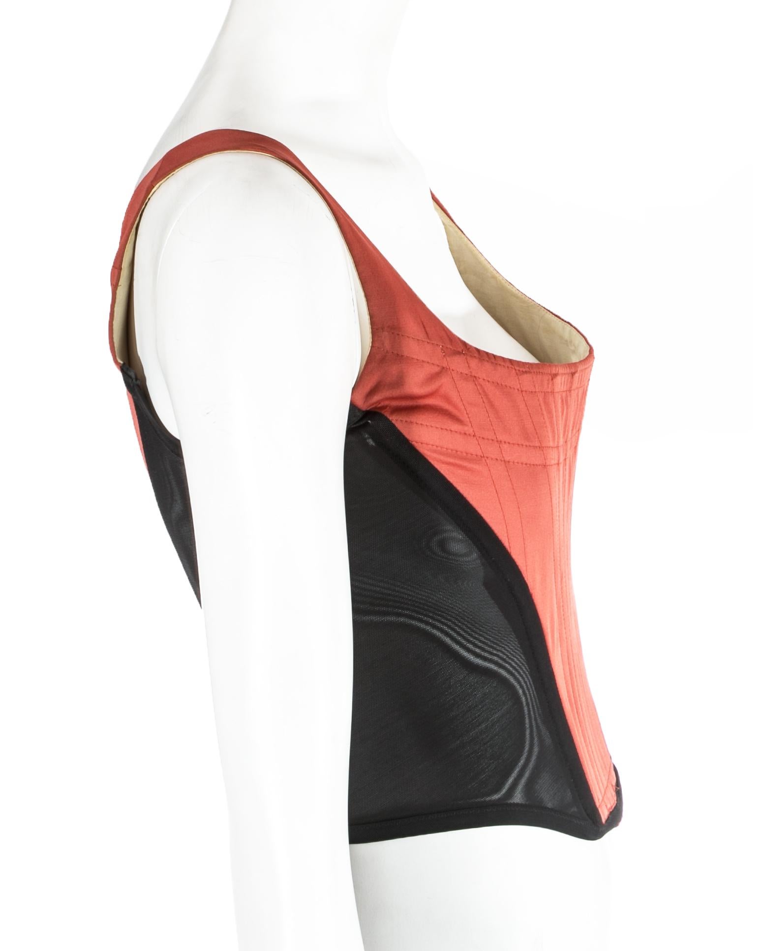 Women's Vivienne Westwood red and black boned corset, fw 1999