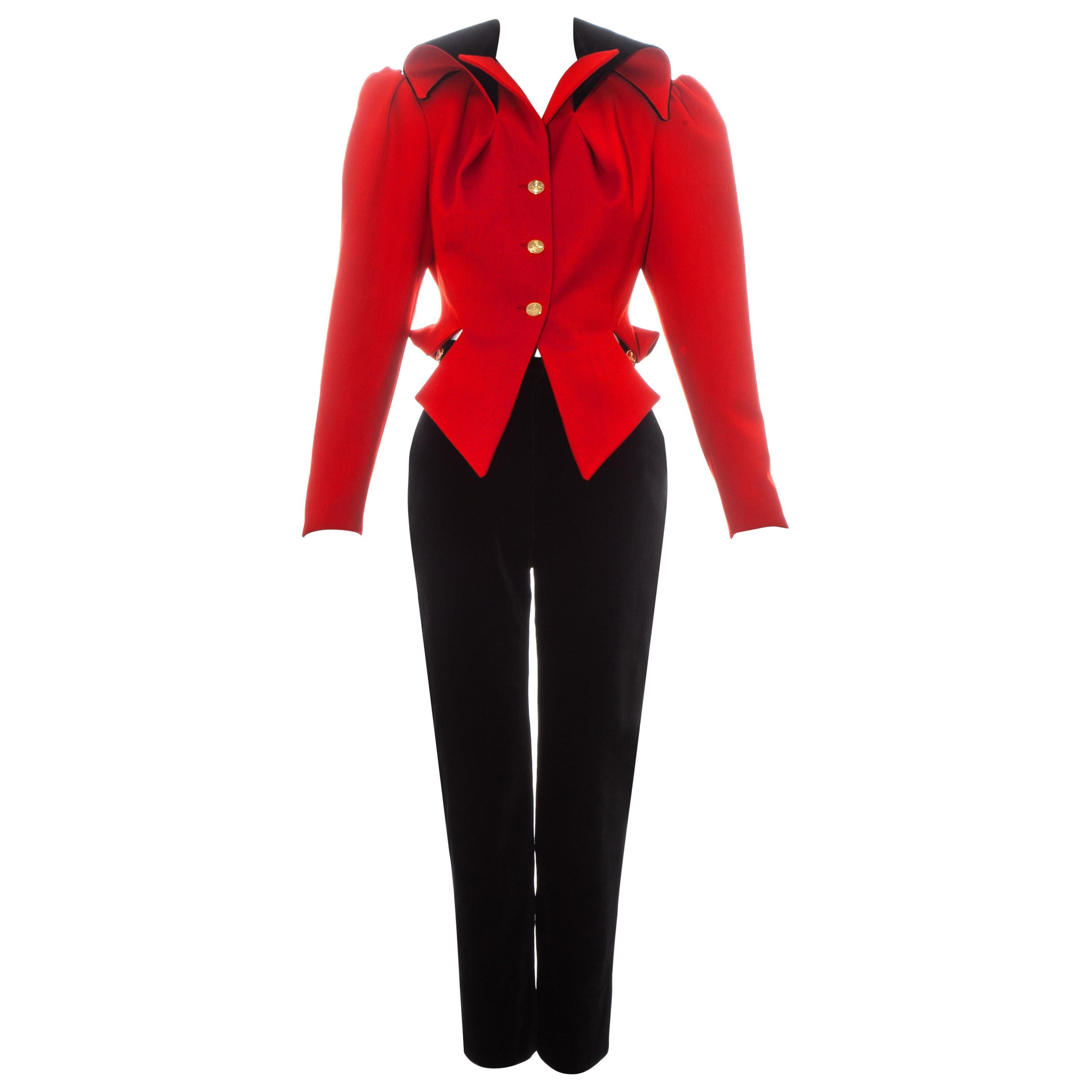 Vivienne Westwood red and black equestrian style pant suit, fw 1994
