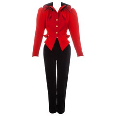 Vivienne Westwood red and black equestrian style pant suit, fw 1994