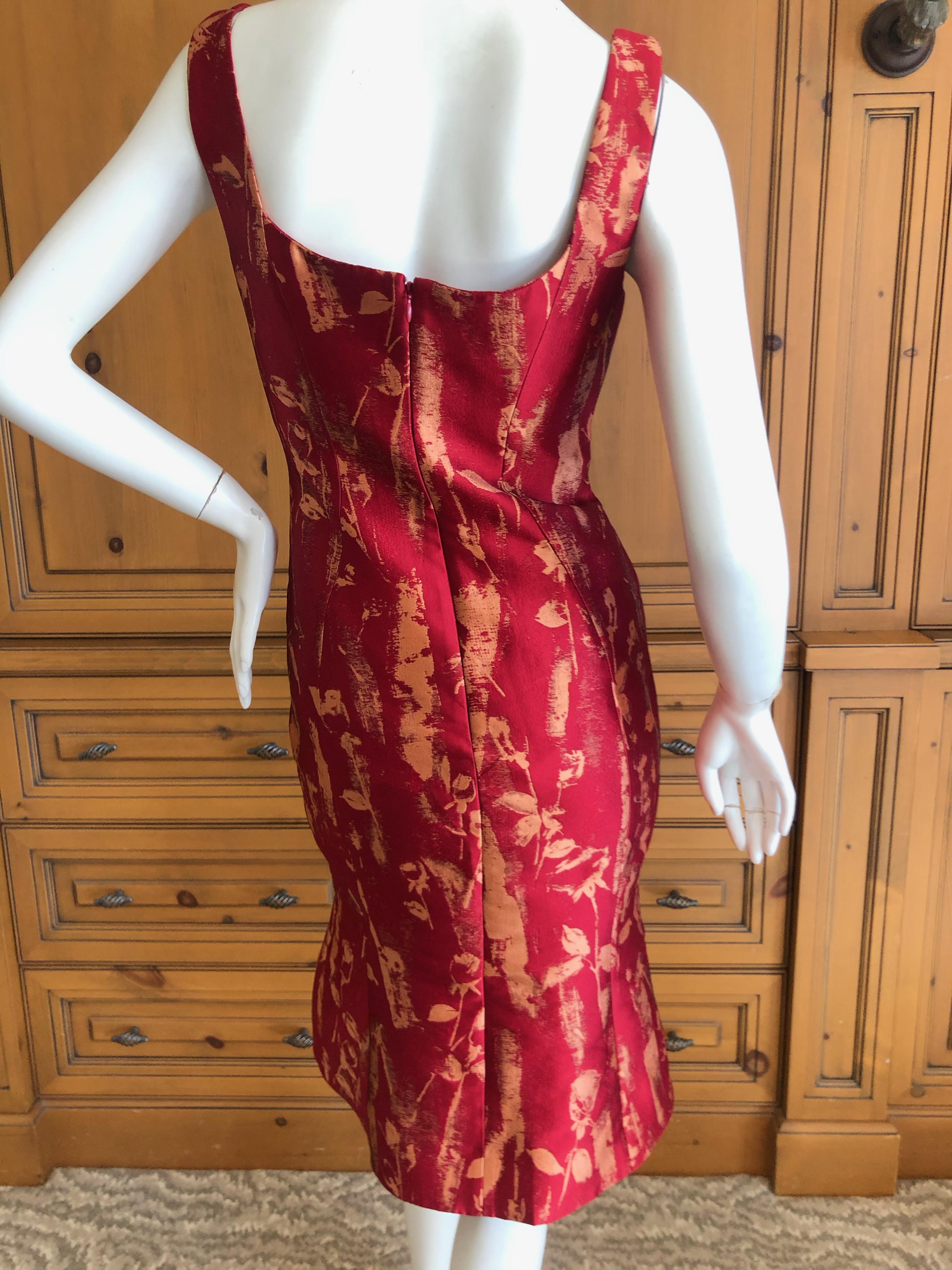 Vivienne Westwood Red and Gold Tulip Print Brocade Cocktail Dress For Sale 4