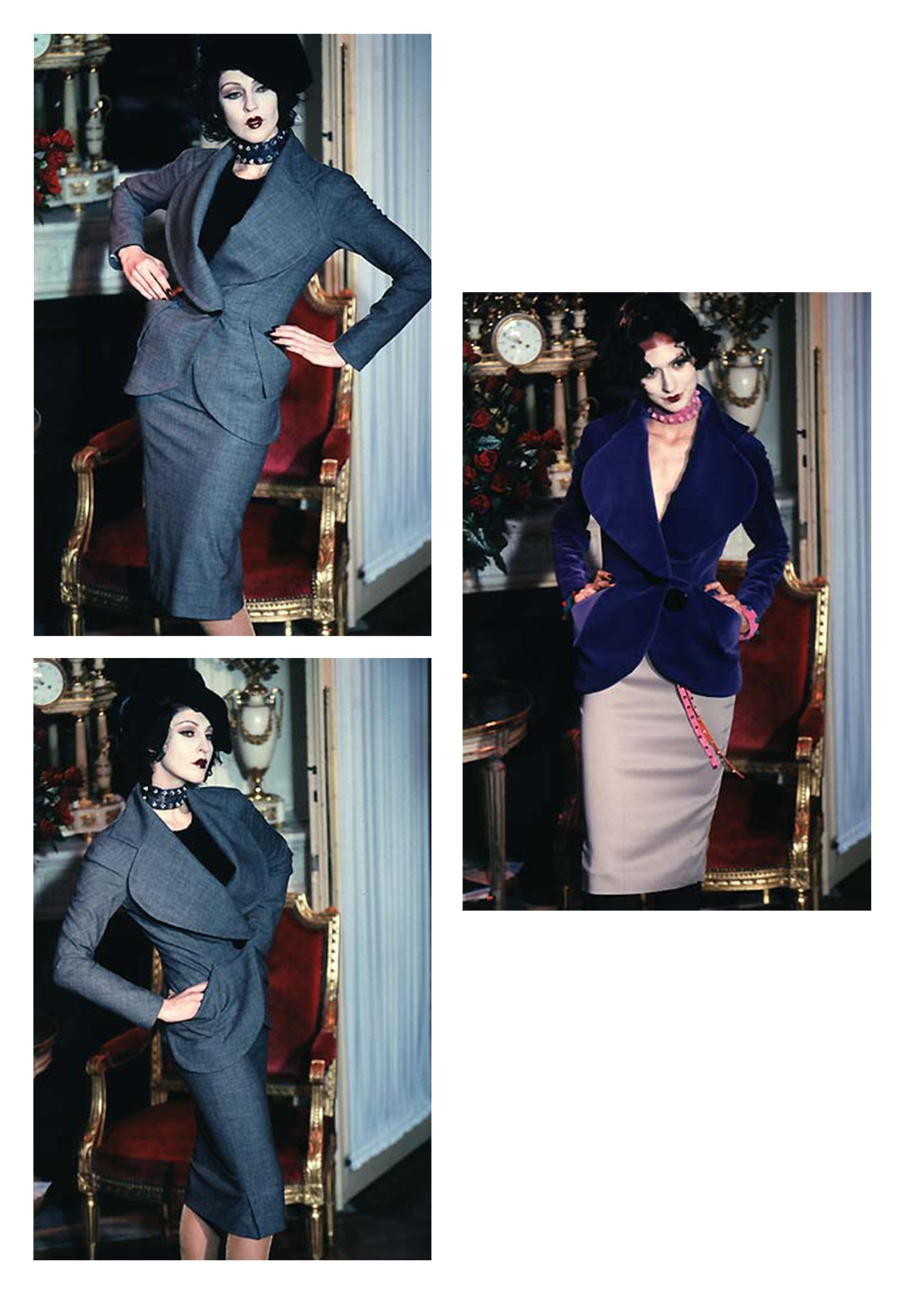 Resurrection Vintage is excited to offer an iconic vintage Vivienne Westwood red garland jacket with stretch. It features a fitted hourglass body, extra-large asymmetrical lapels, folded side pockets, and a large Orb button. 
* Vivienne Westwood
*