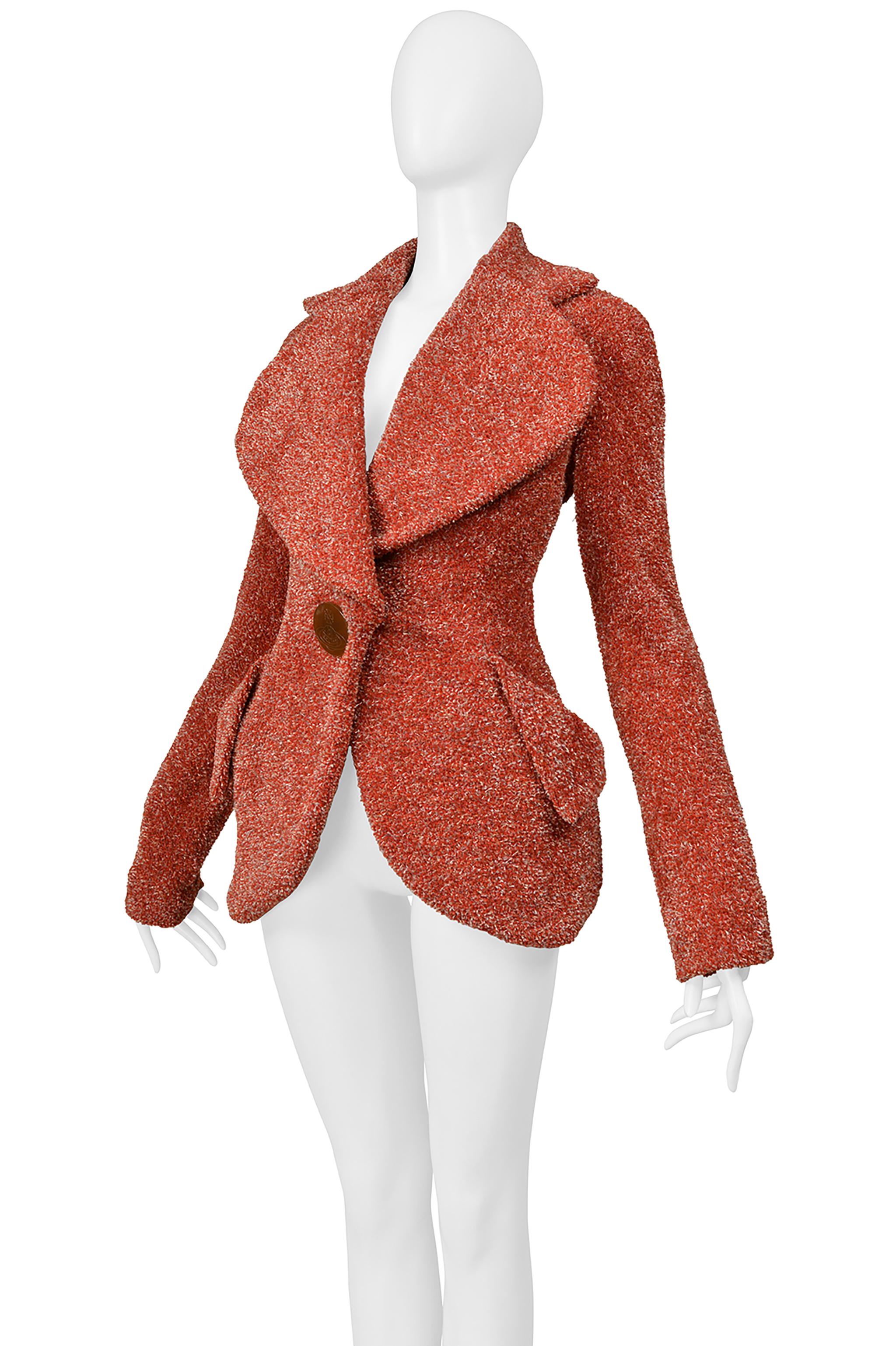 Brown Vivienne Westwood Red Garland Fitted Jacket With Giant Orb Button 1998