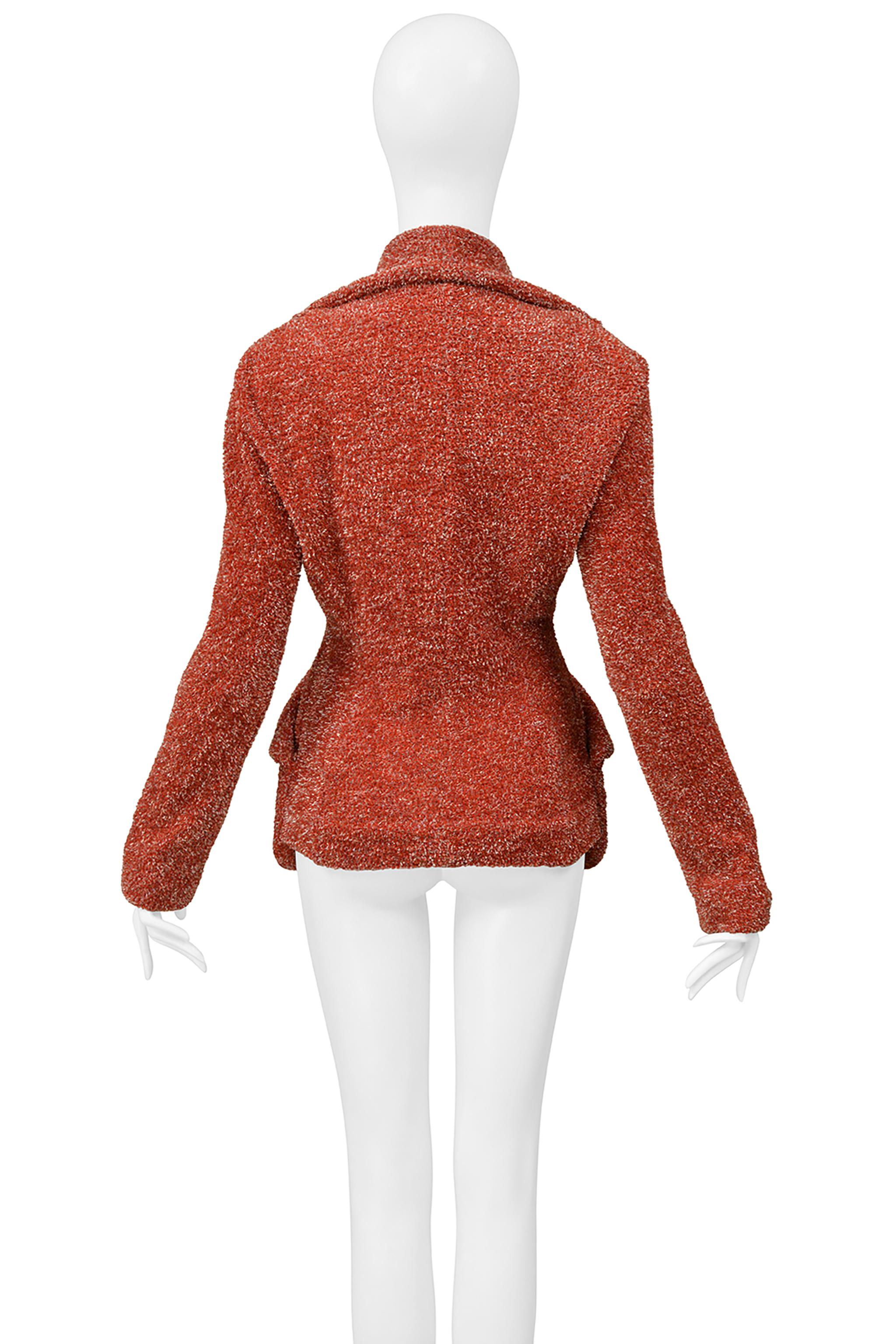 Women's Vivienne Westwood Red Garland Fitted Jacket With Giant Orb Button 1998