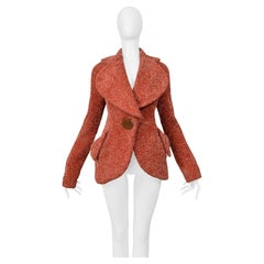 Vivienne Westwood Red Garland Fitted Jacket With Giant Orb Button 1998