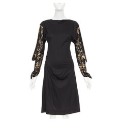 VIVIENNE WESTWOOD Red Label : robe drapée en 3D avec manches baroques dorées et effet métallisé, JP2 M