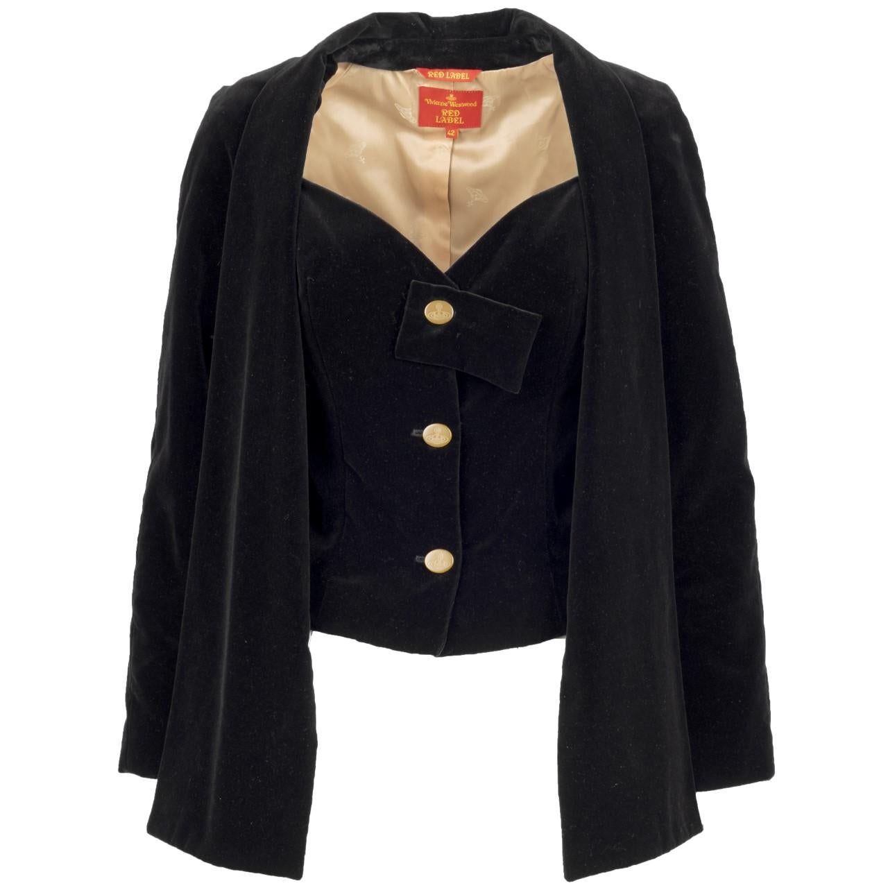 Vivienne Westwood Red Label Black Velvet Suit - '00s In Excellent Condition For Sale In Milano, IT